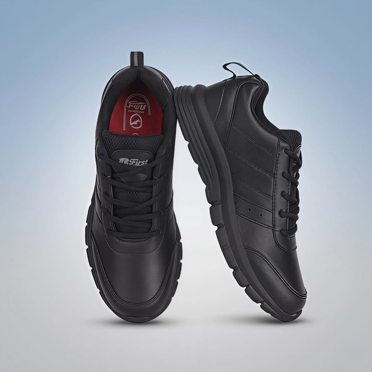 Bata B-First Unisex Black School Lace-Up Shoes.