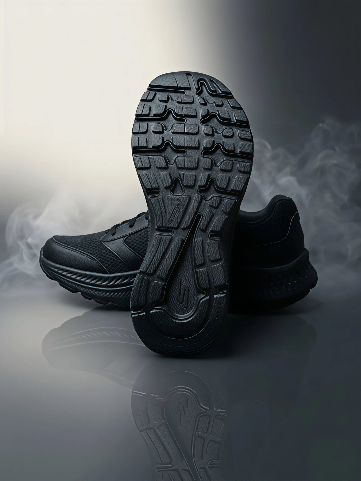 Skechers Unisex Black Lace-Up School Shoes.