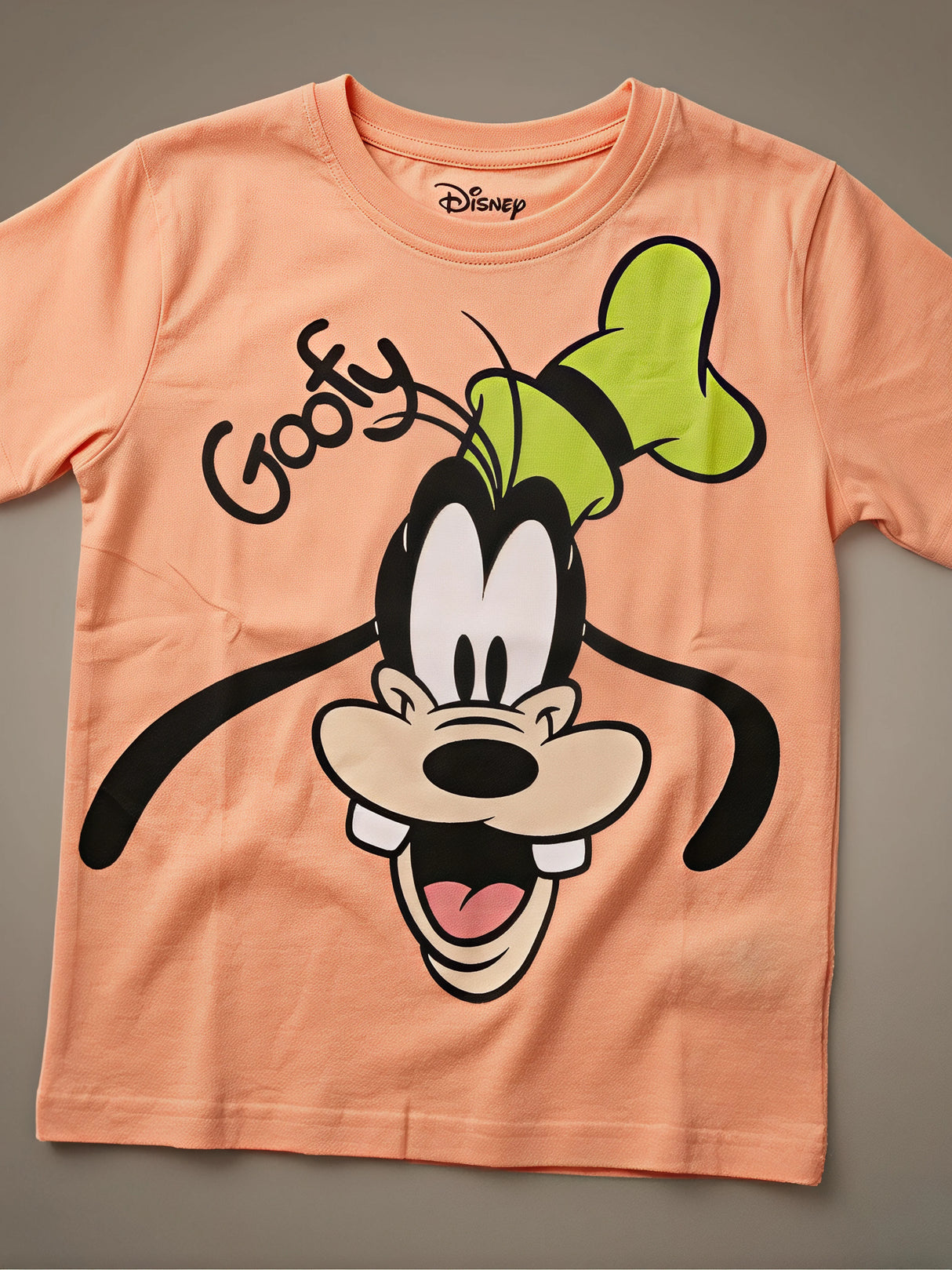 Boys Peach Goofy Graphic Print T-Shirt