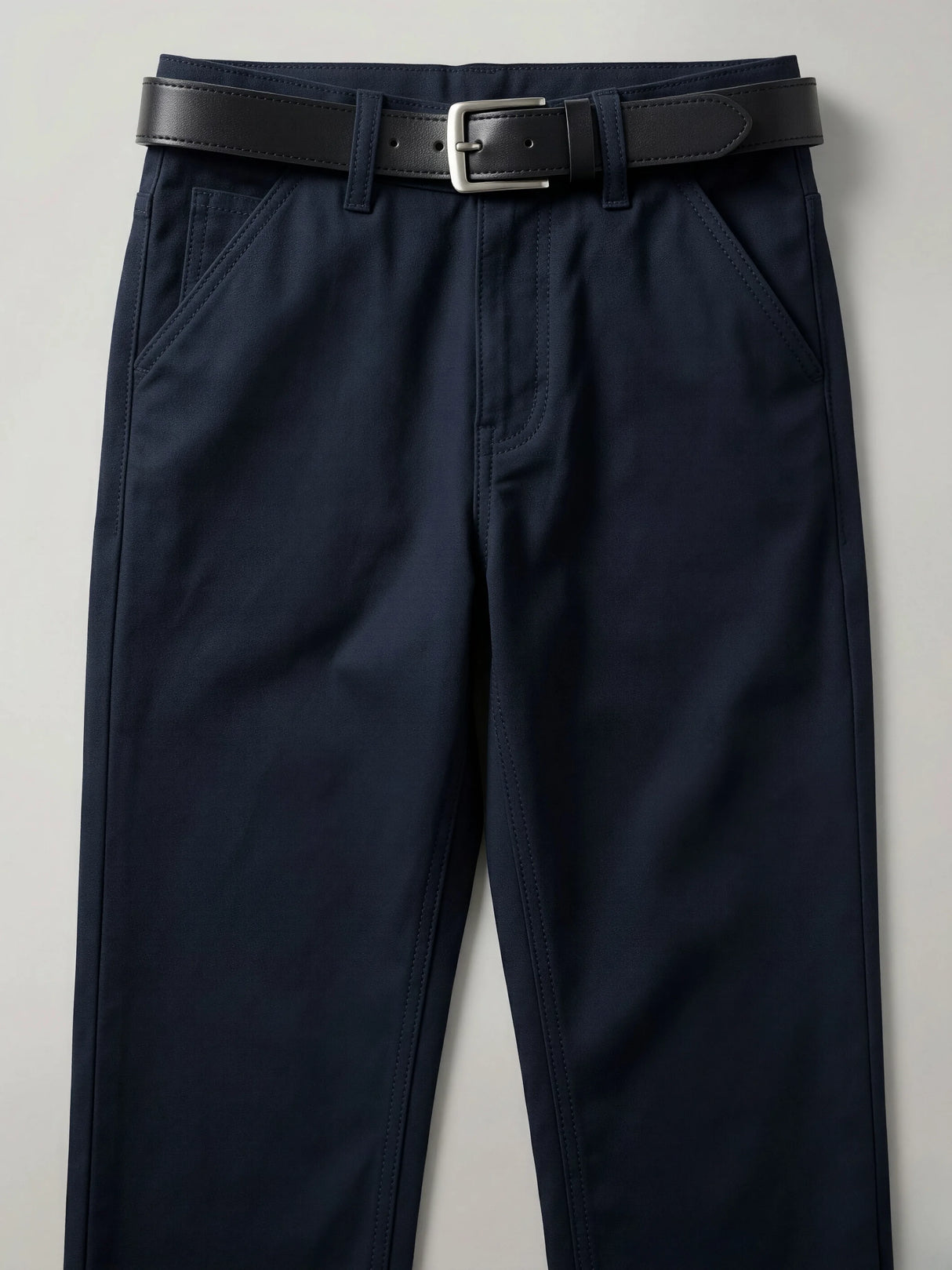 Boys Navy Blue Slim Fit Trousers