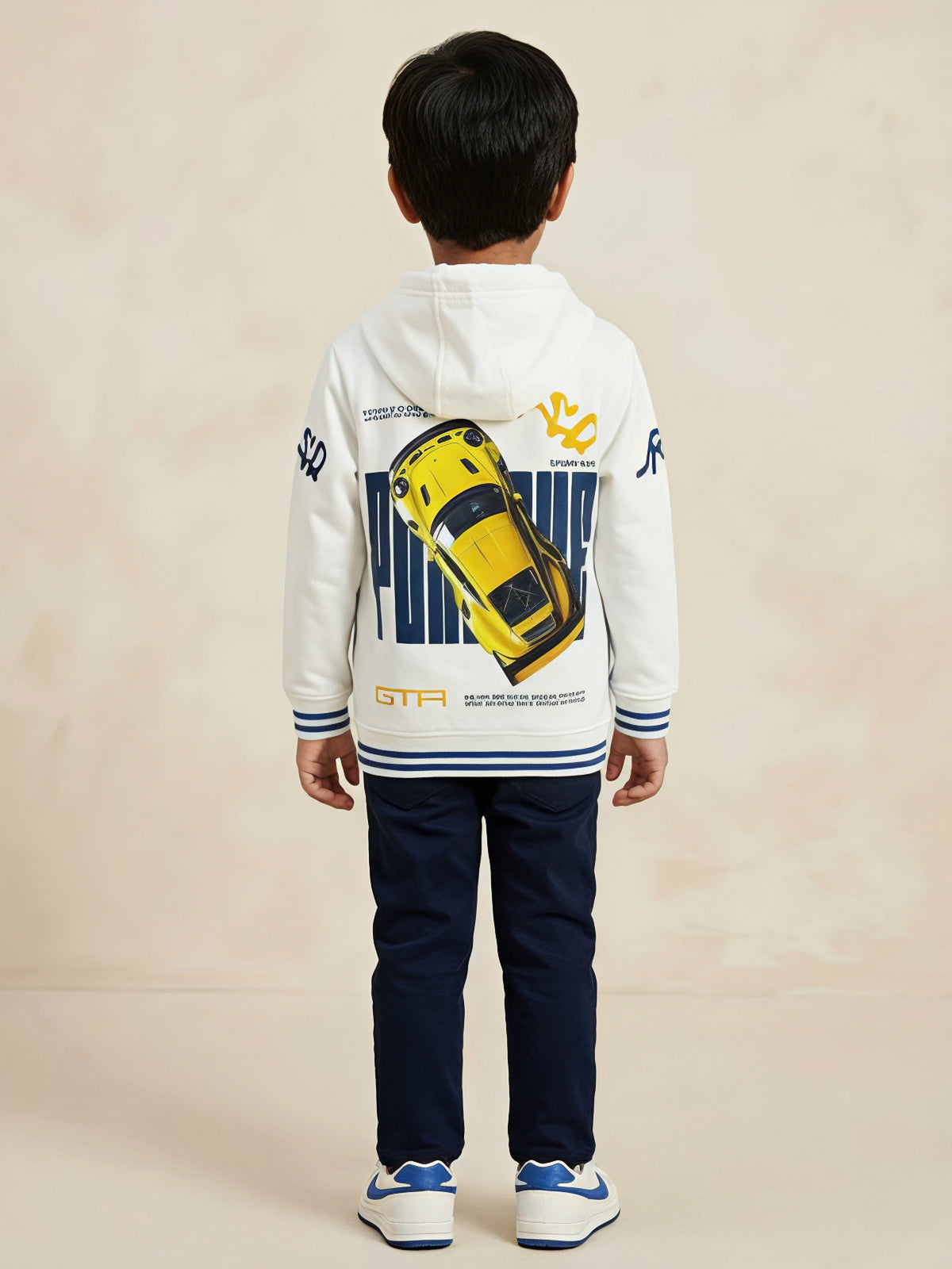White Colorblock Hooded Racing Patch Jackets Daily Wear