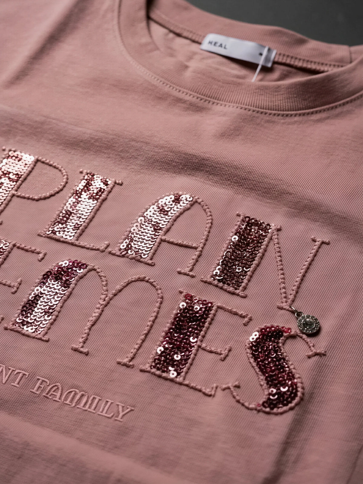 Girls Peach Graphic Casual Top