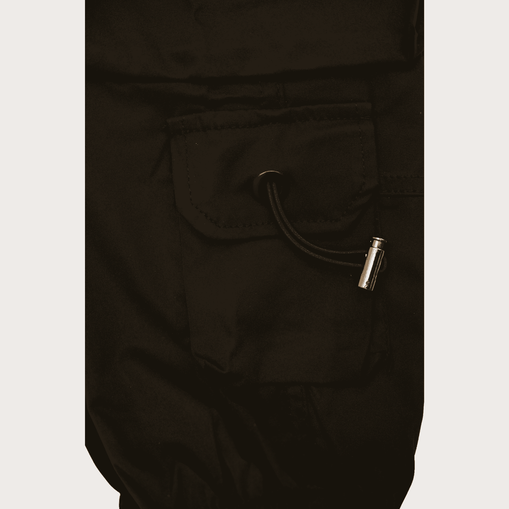 Boys Casual Printed Cotton Joggers With Rib - Black