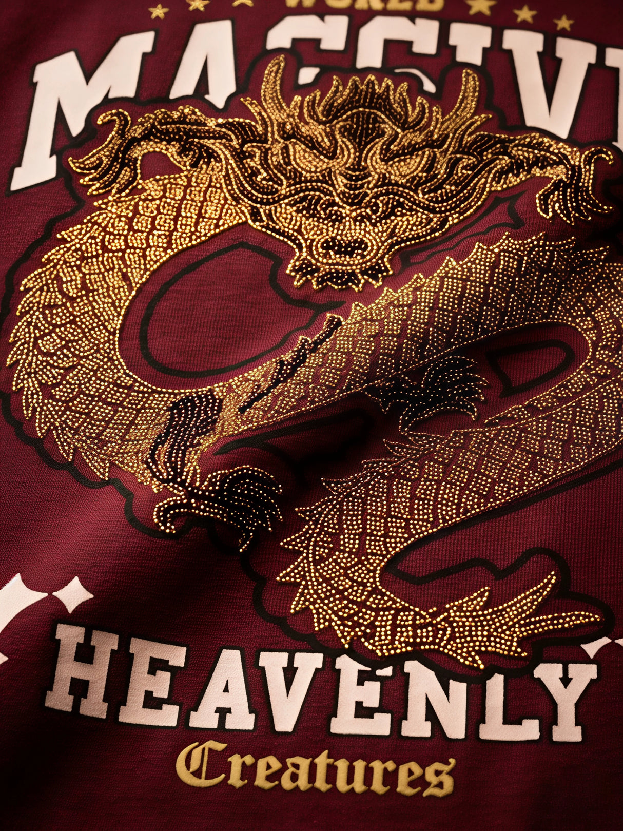 Boys Maroon Dragon Print Cotton T-Shirt