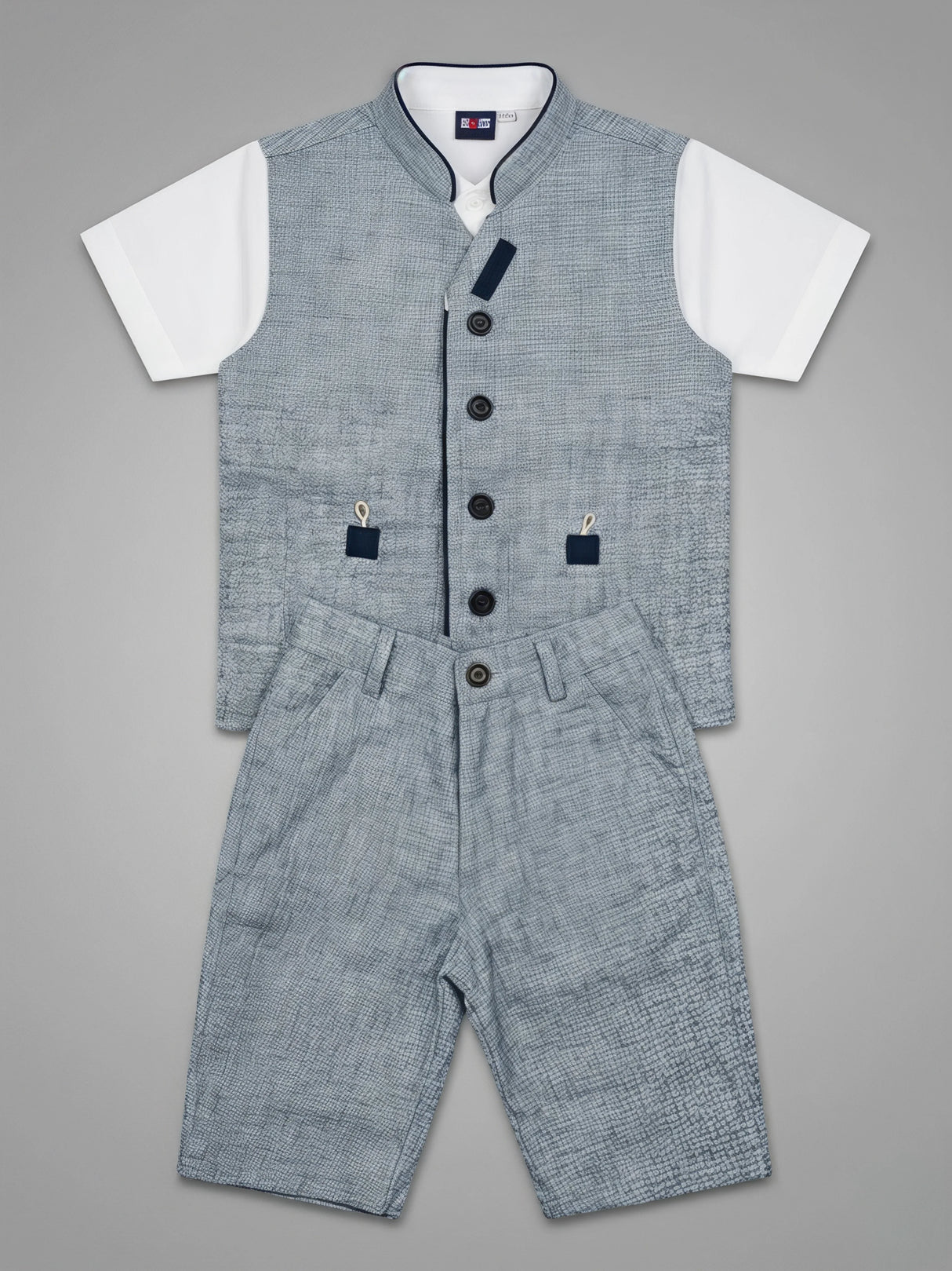 Boys Blue Waistcoat & Shorts Coordinate Set