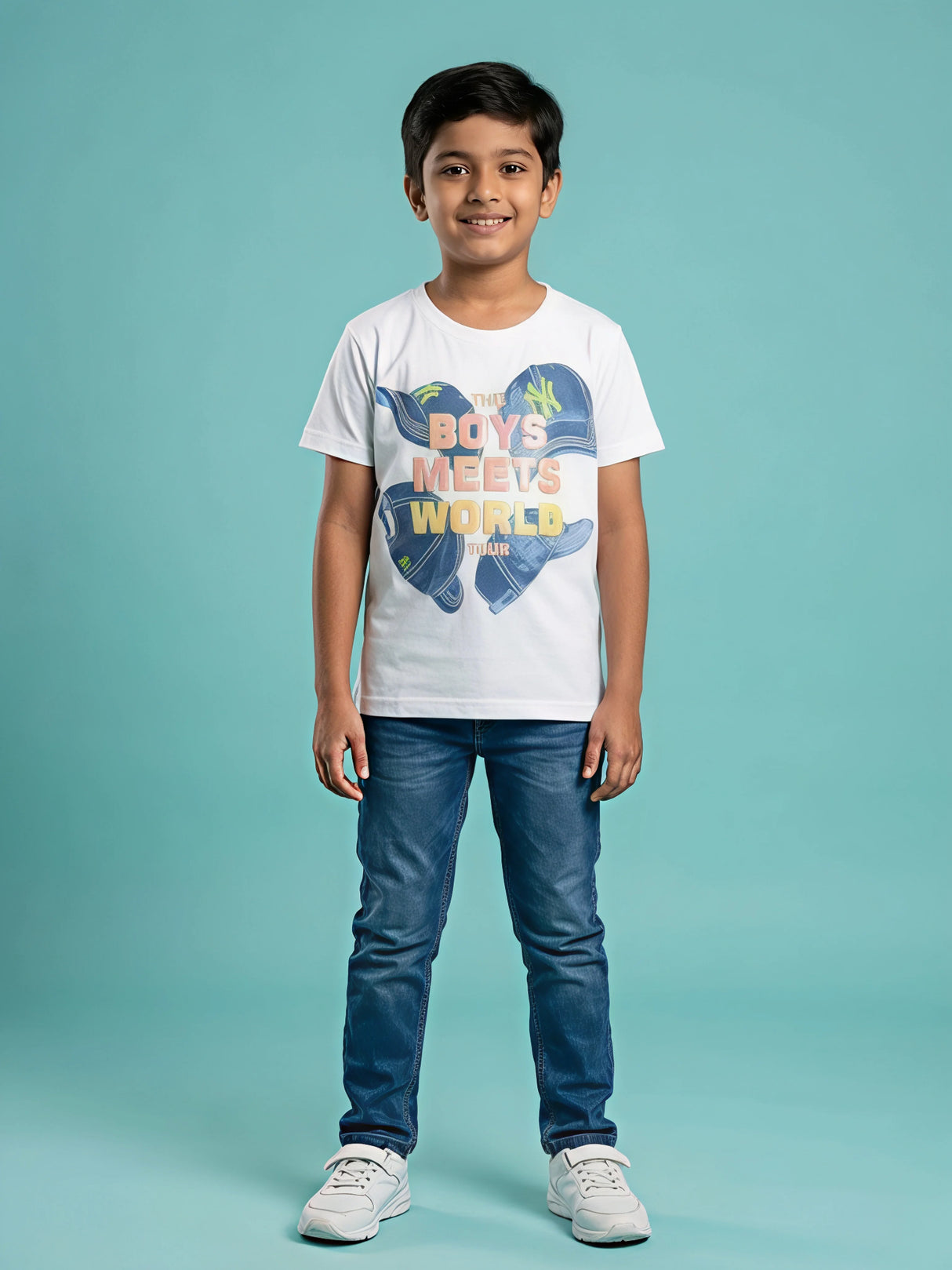Boys White Meets World Graphic T-Shirt