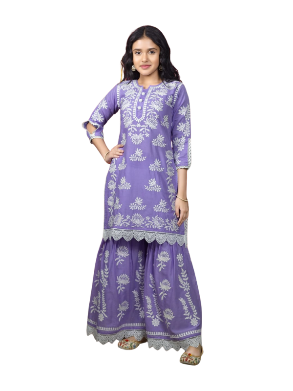 Girls' Pink & Orange Sharara Set