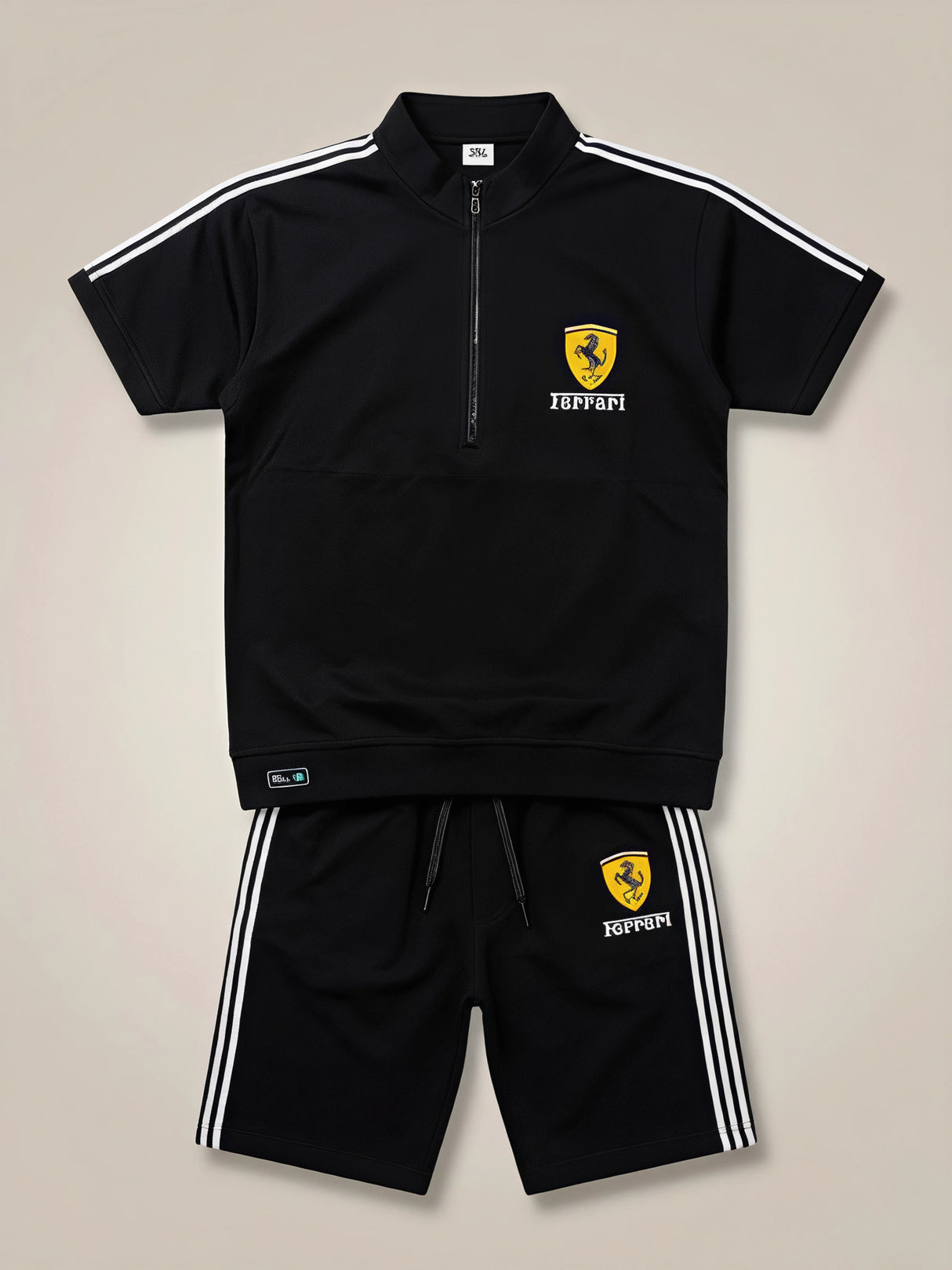 Boys Black Ferrari Sporty Coordinate Set - 2 Piece Activewear