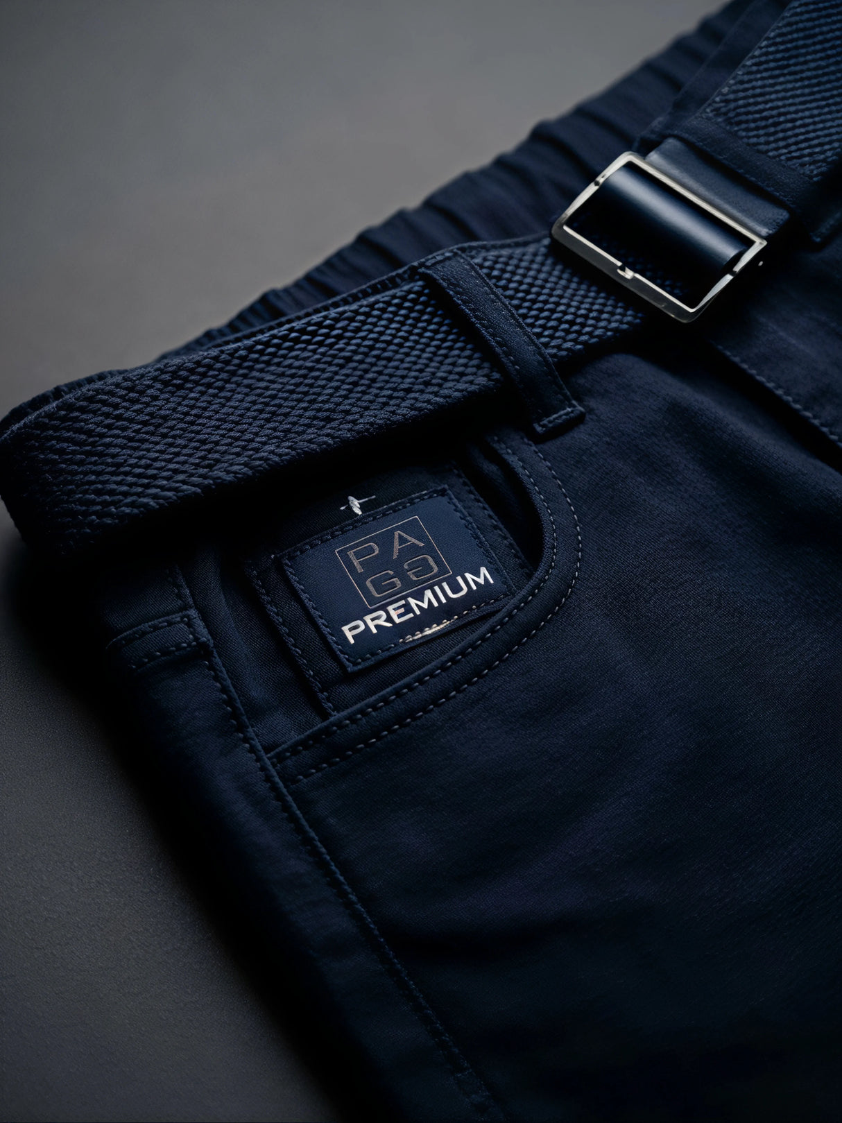 Boys' Dark Blue Slim Fit Casual Pants