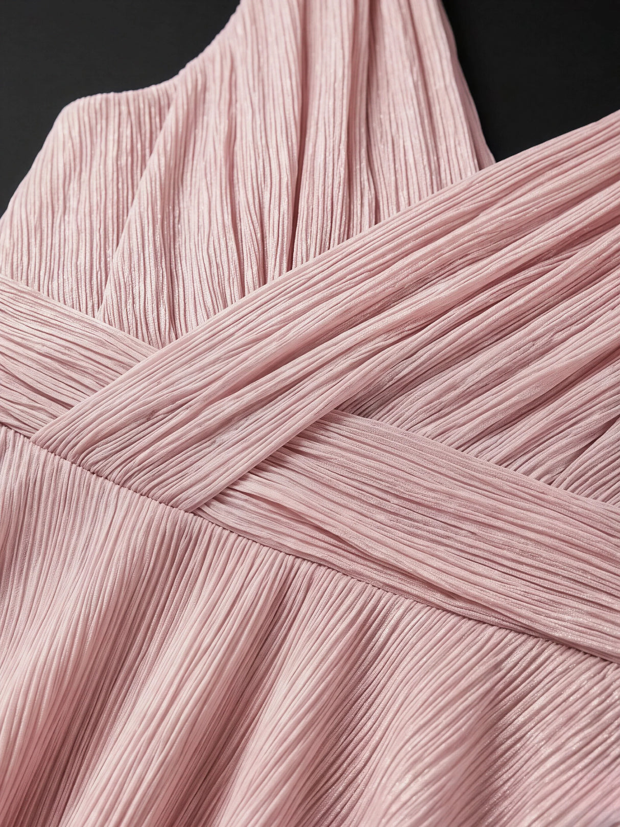 Girls Elegant Shimmer Pink Floor-Length Gown