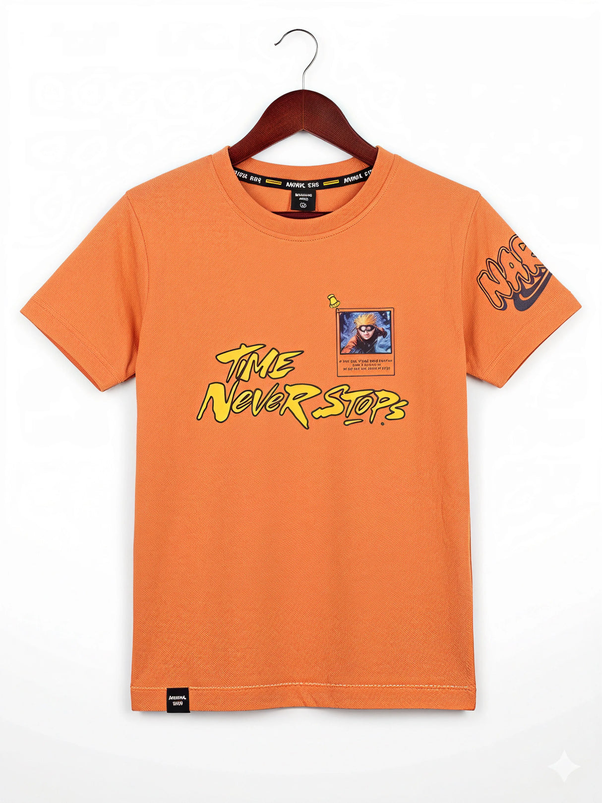 Boys Vibrant Orange Graphic Print T-Shirt