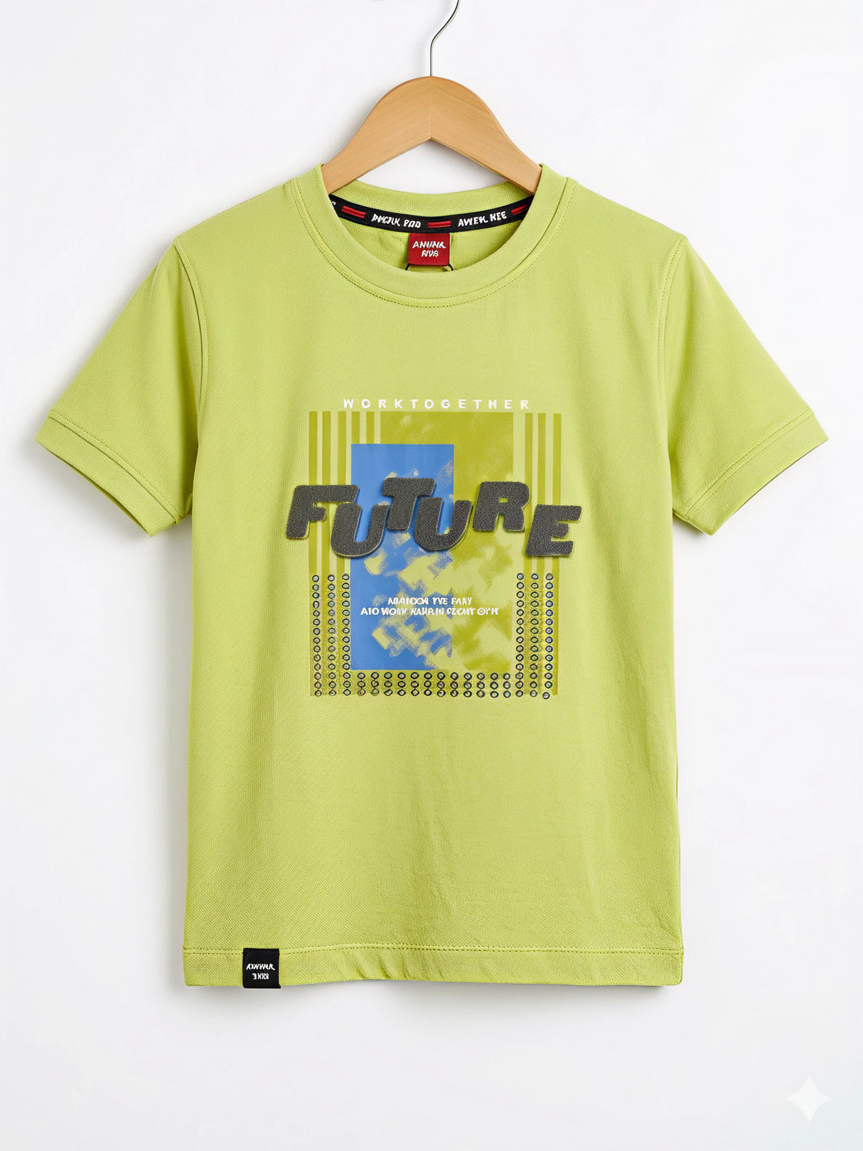 Boys Lime Green "FUTURE" Graphic Cotton T-Shirt
