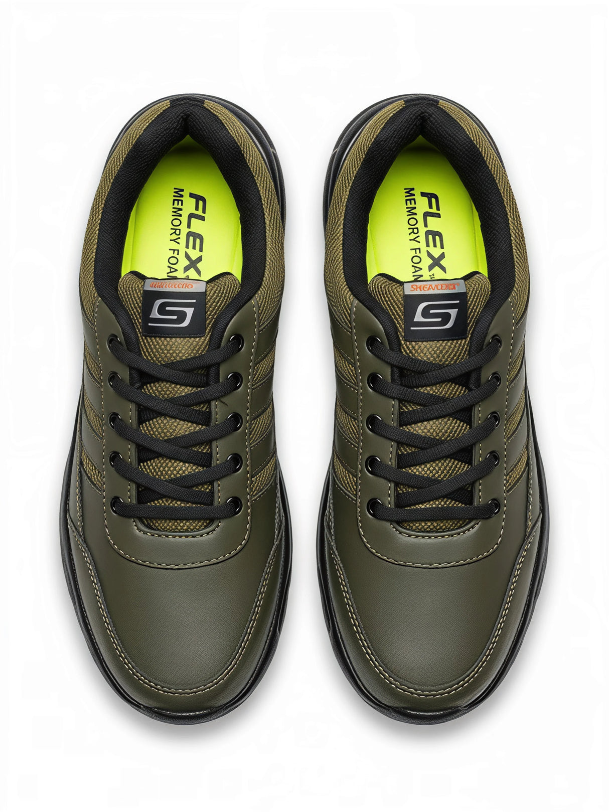 ProStride Olive Green Premium Lace-Up Sneakers.