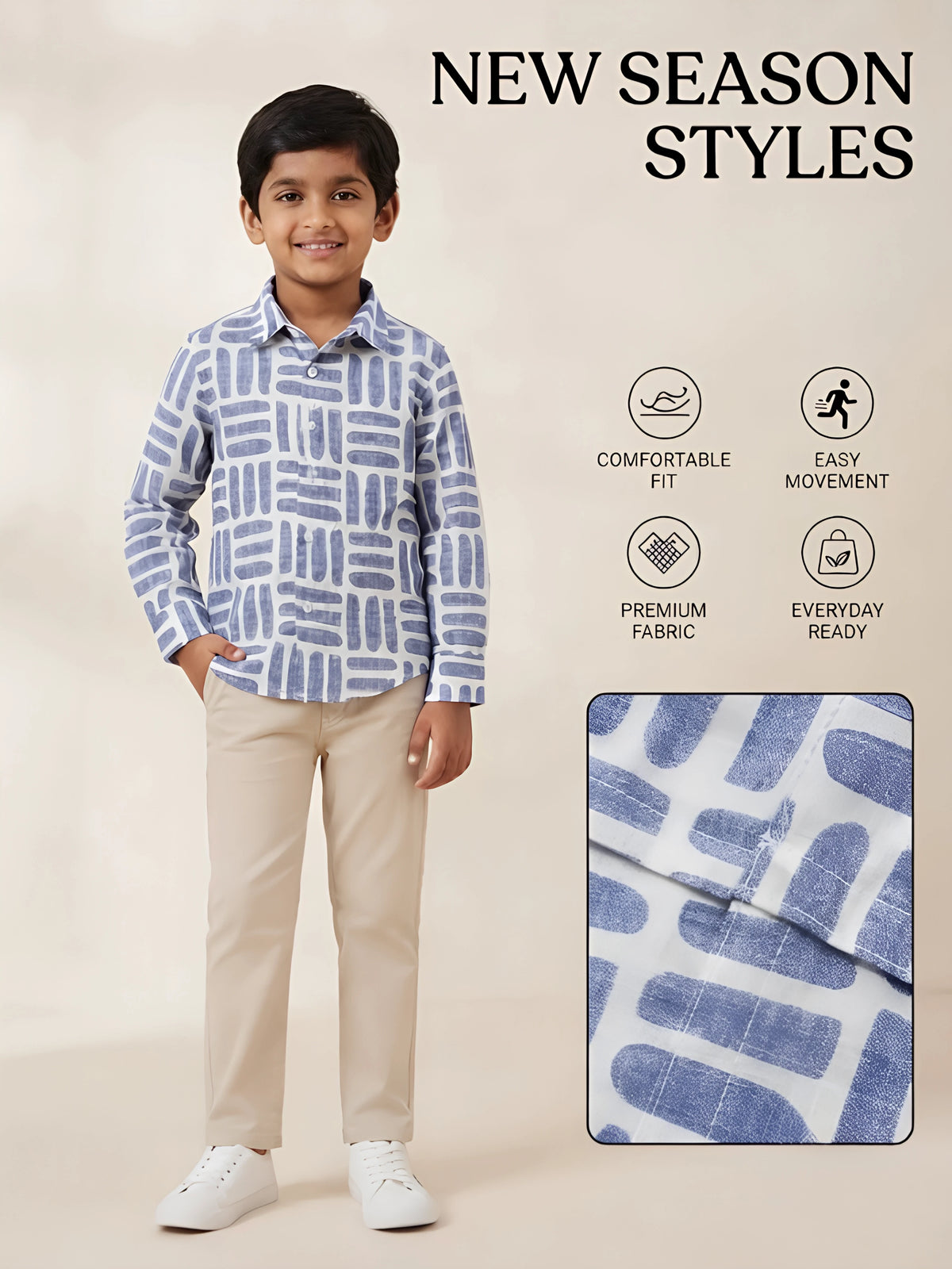 Purple Abstract Printed Shirts Kids Casual Wear