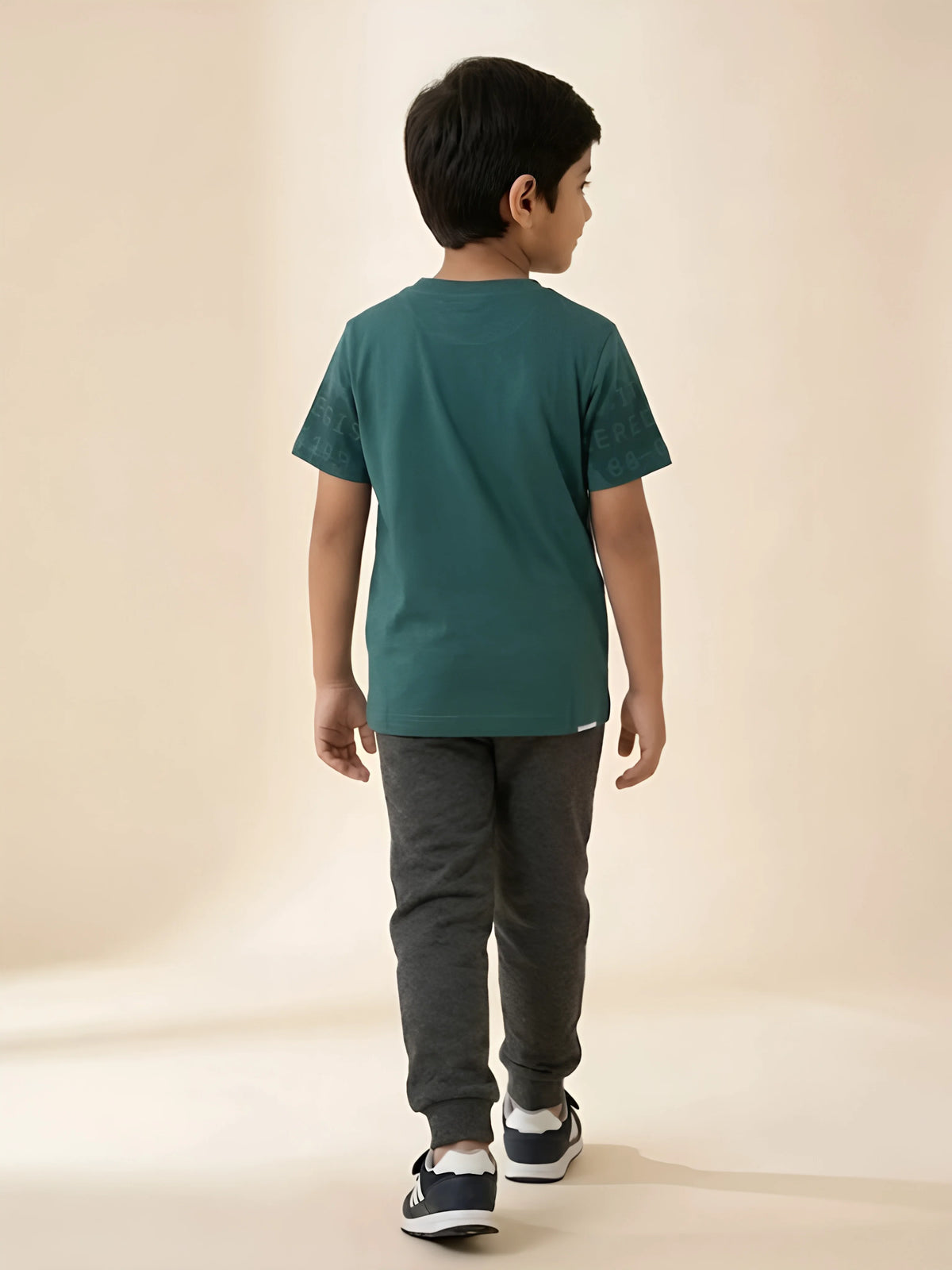 Teal Abstract Horse Print T-Shirt Kids Wear