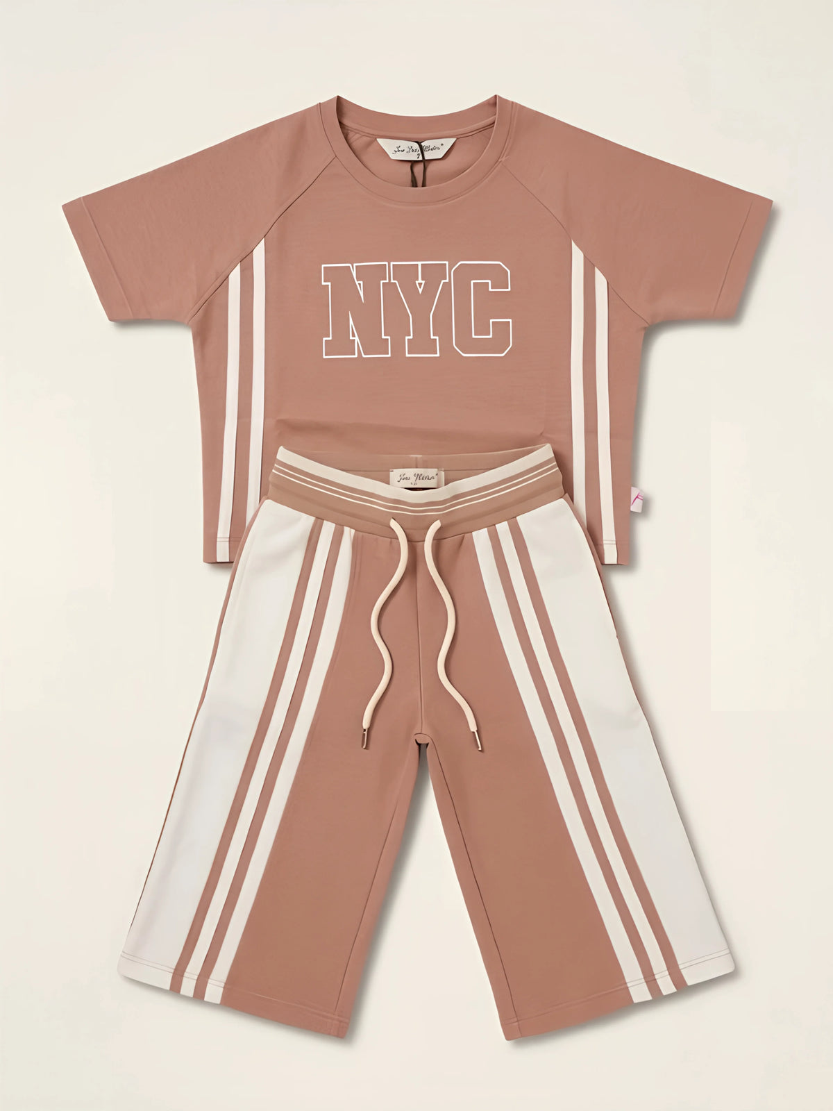 Girls Brown NYC Striped Co-ord Set