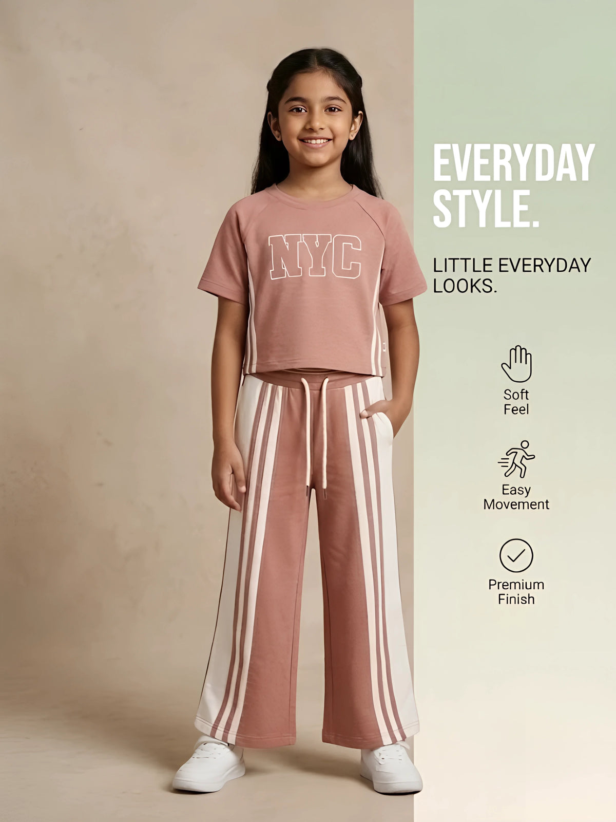 Girls Brown NYC Striped Co-ord Set