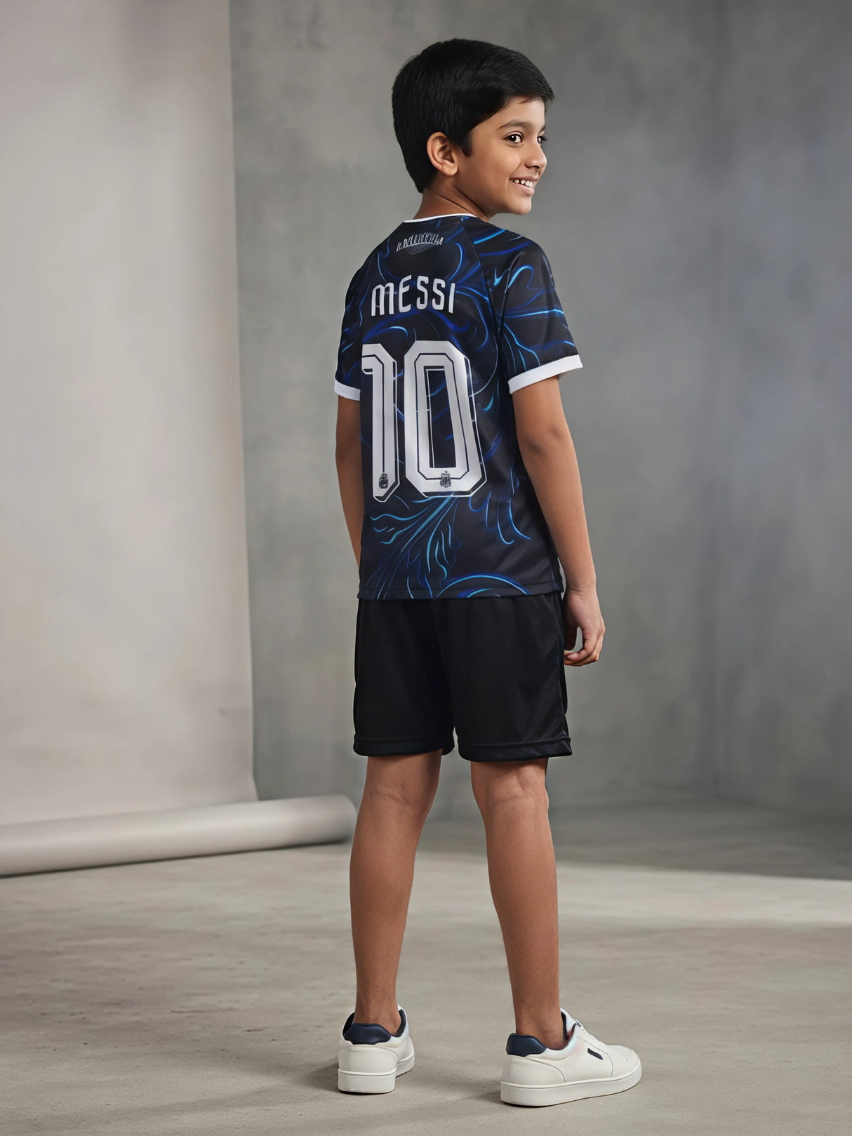 Boys Navy Blue Graphic Football Sports Co-Ord Set