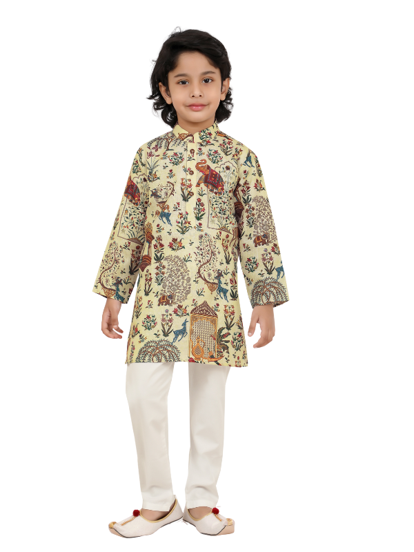 Boys' Printed Kurta Pajama Set