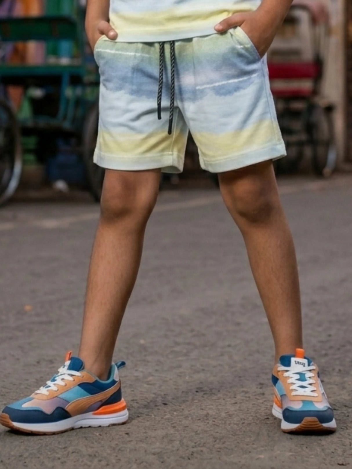 Boys Blue Skater Print Cotton Coordinate Set