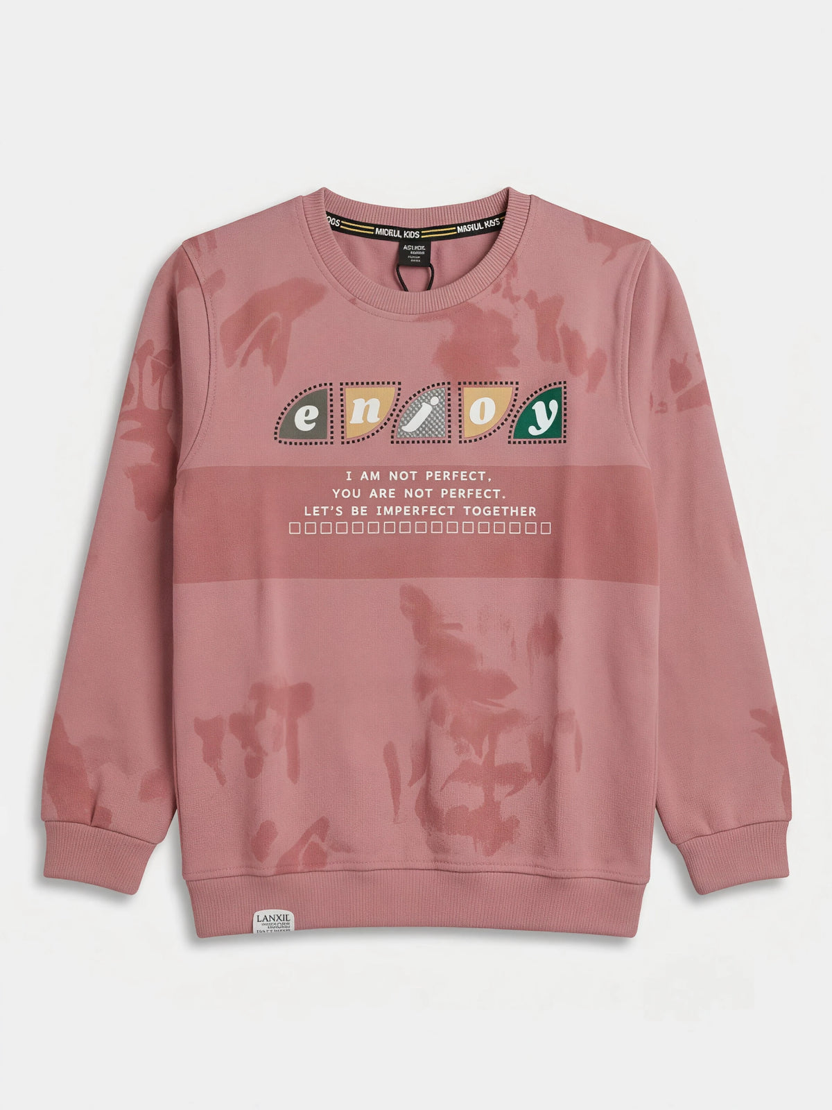 Peach Printed Tie Dye Long Sleeve T-Shirt Kids Casual Wear