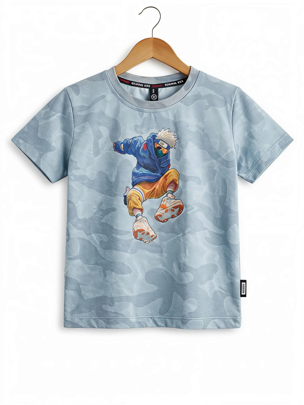 Boys Blue Anime Graphic T-Shirt & Shorts Co-ord Set