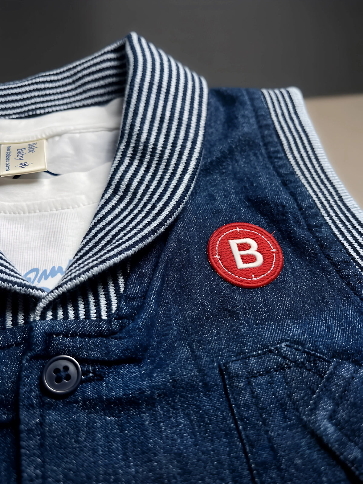 Navy Blue Denim Boys Coordinate Set with Jacket