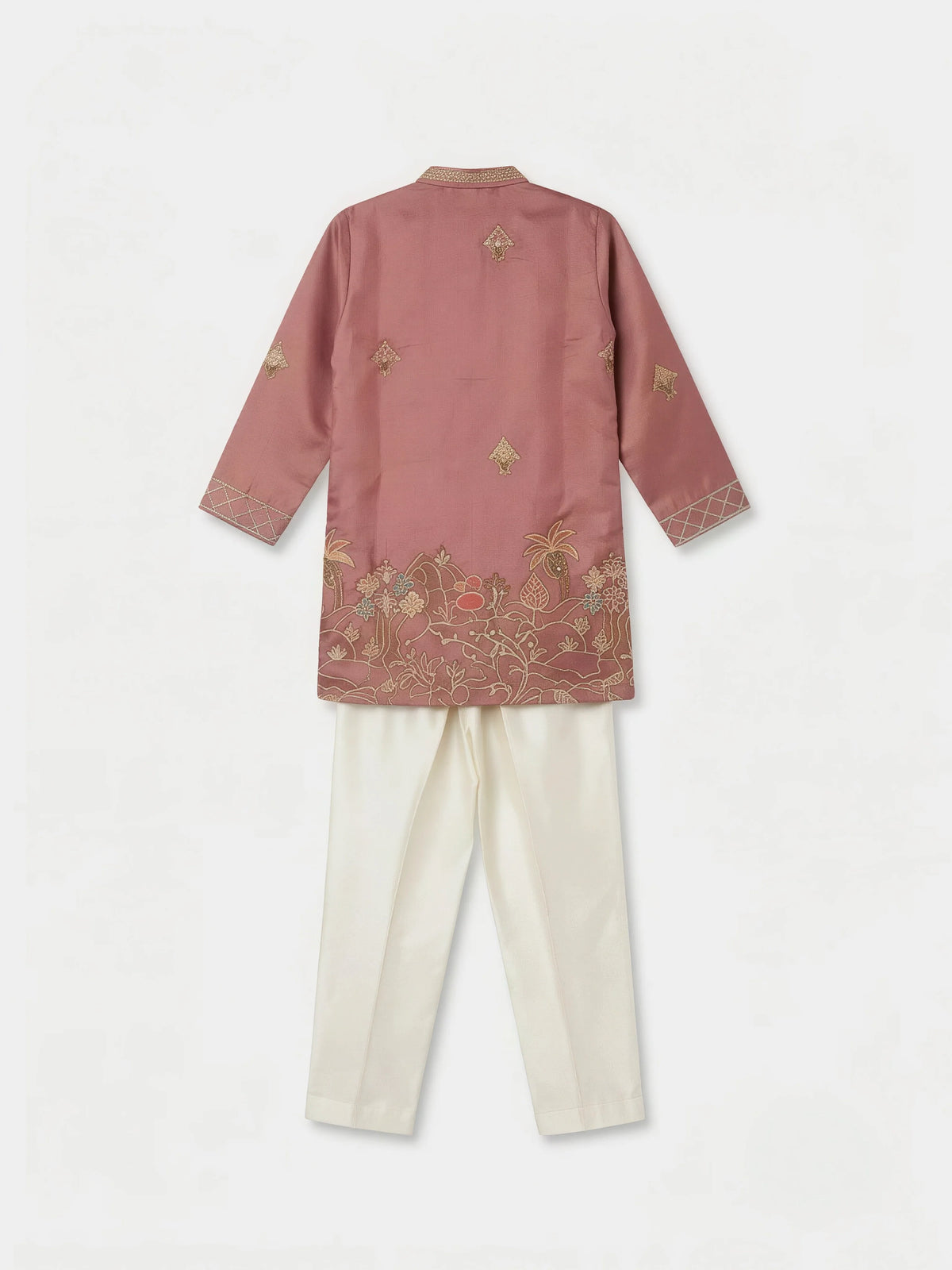 Purple Embroidered Kurta Pajama Set for Boys