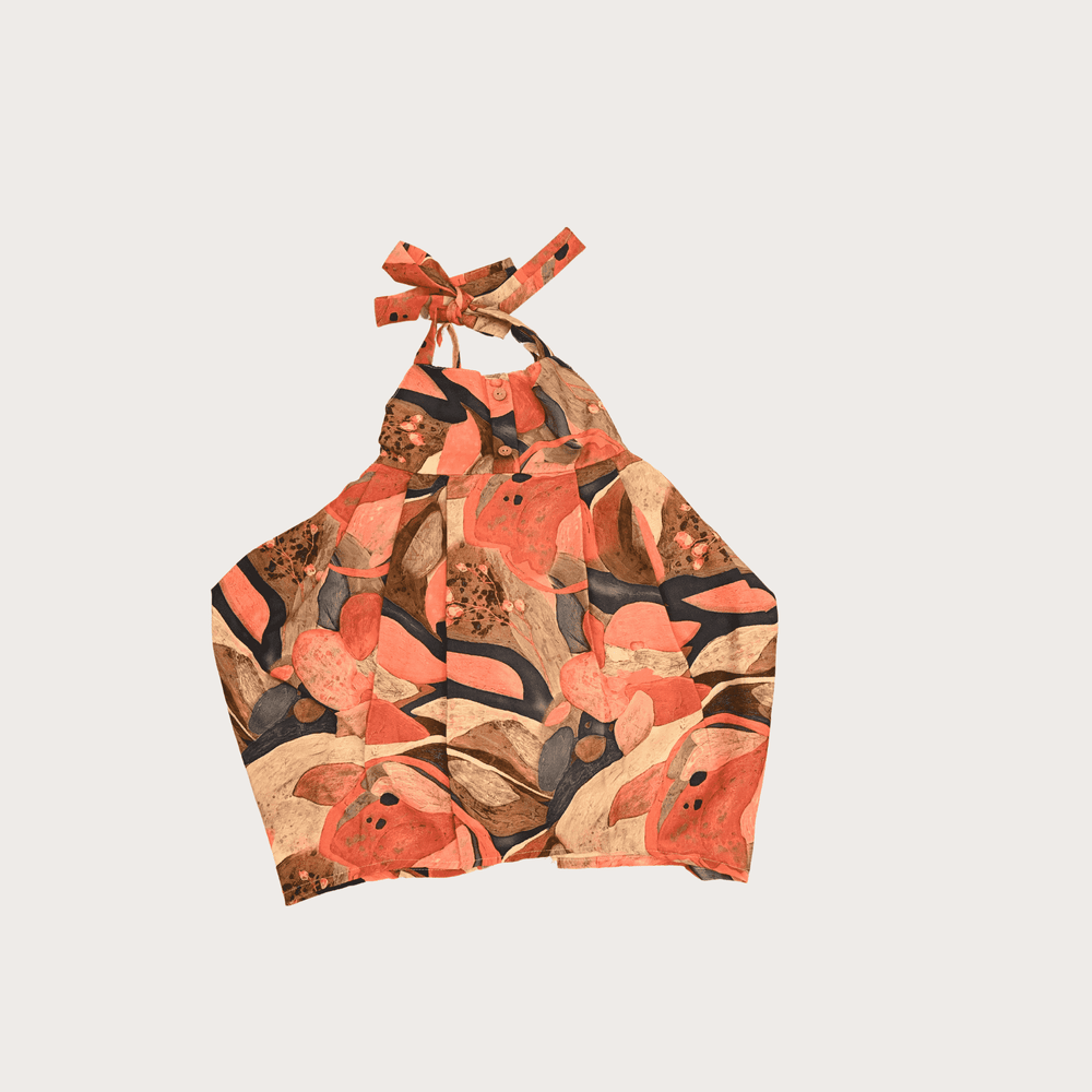 Girls Casual Printed Cotton Frocks - Orange