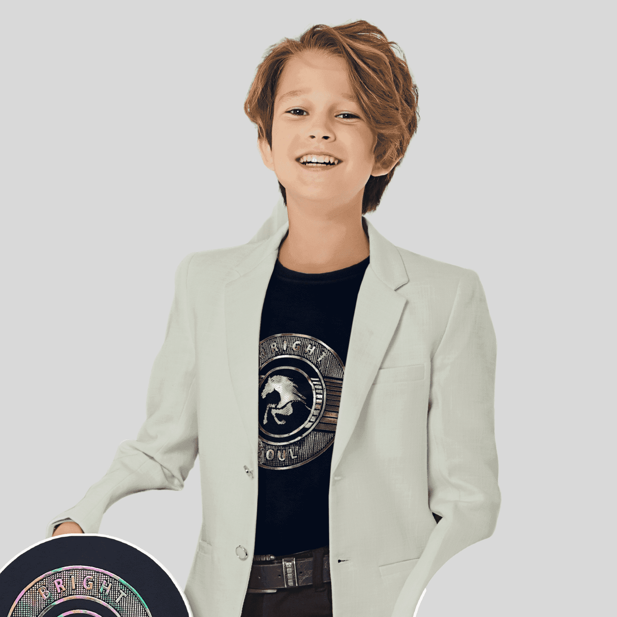 Boys Party Blazer With T-Shirt -P.Green