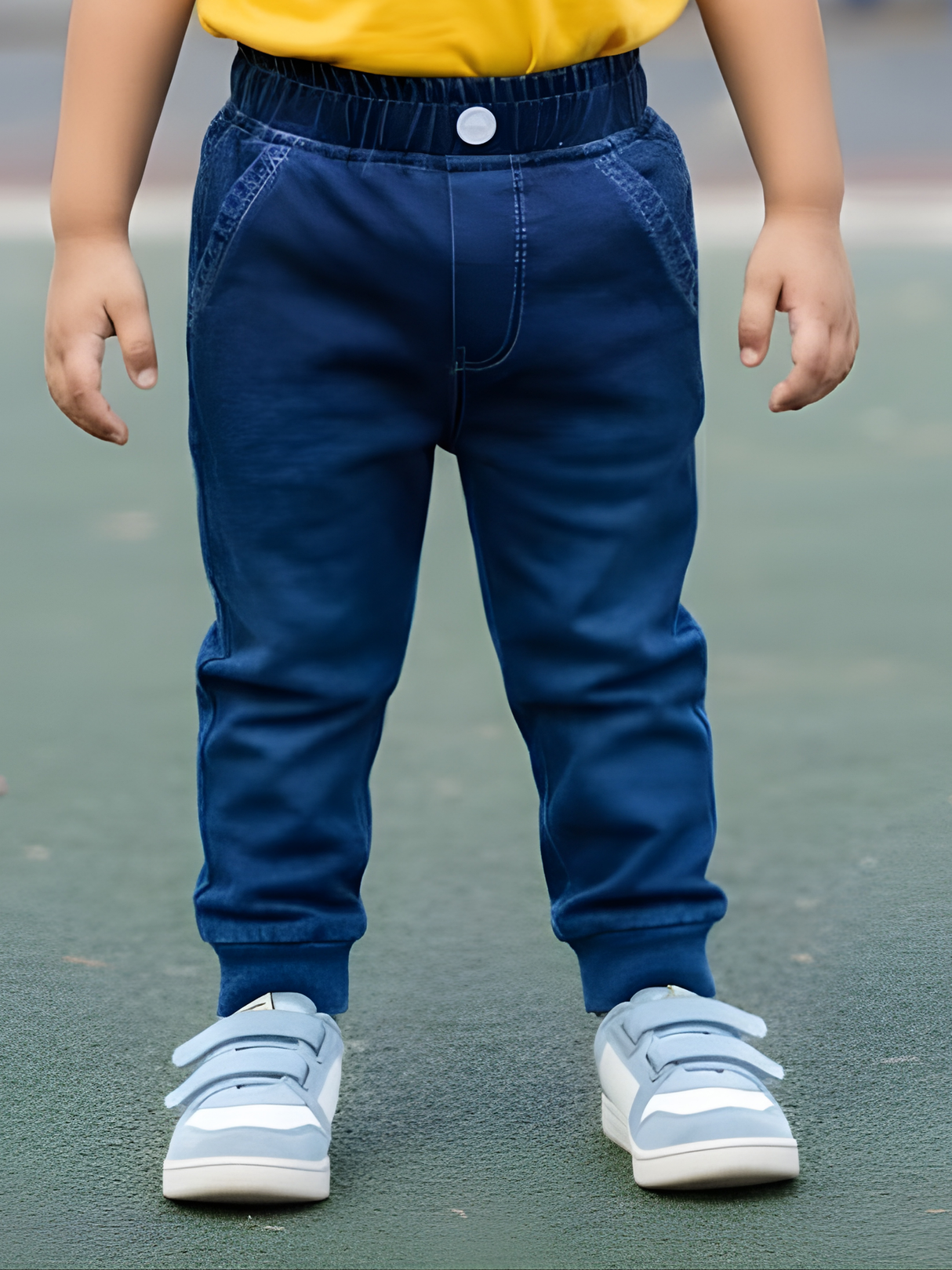 Boys Comfortable Solid Blue Jogger Pants