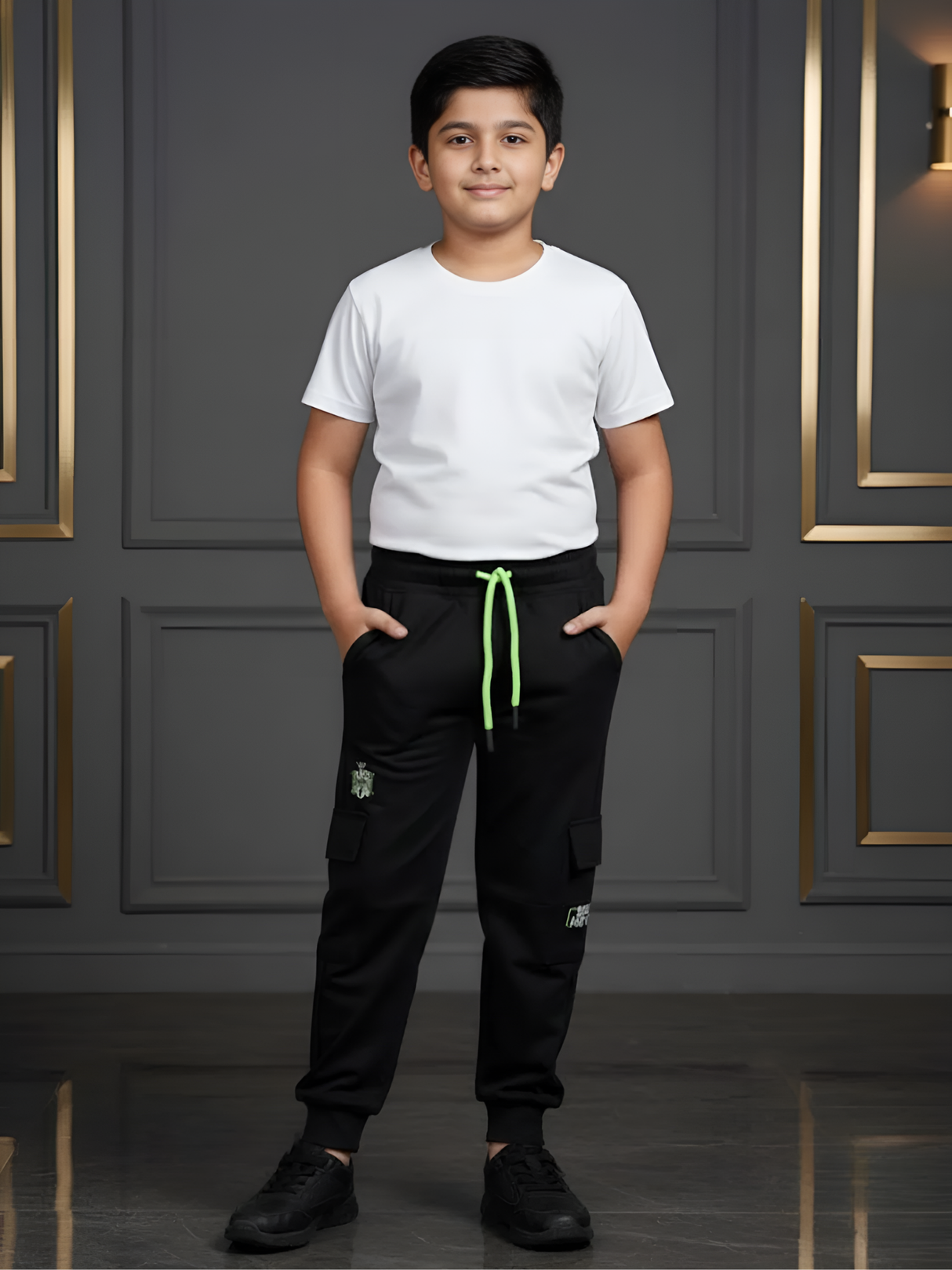 Boys' Black Active Utility Track Pants