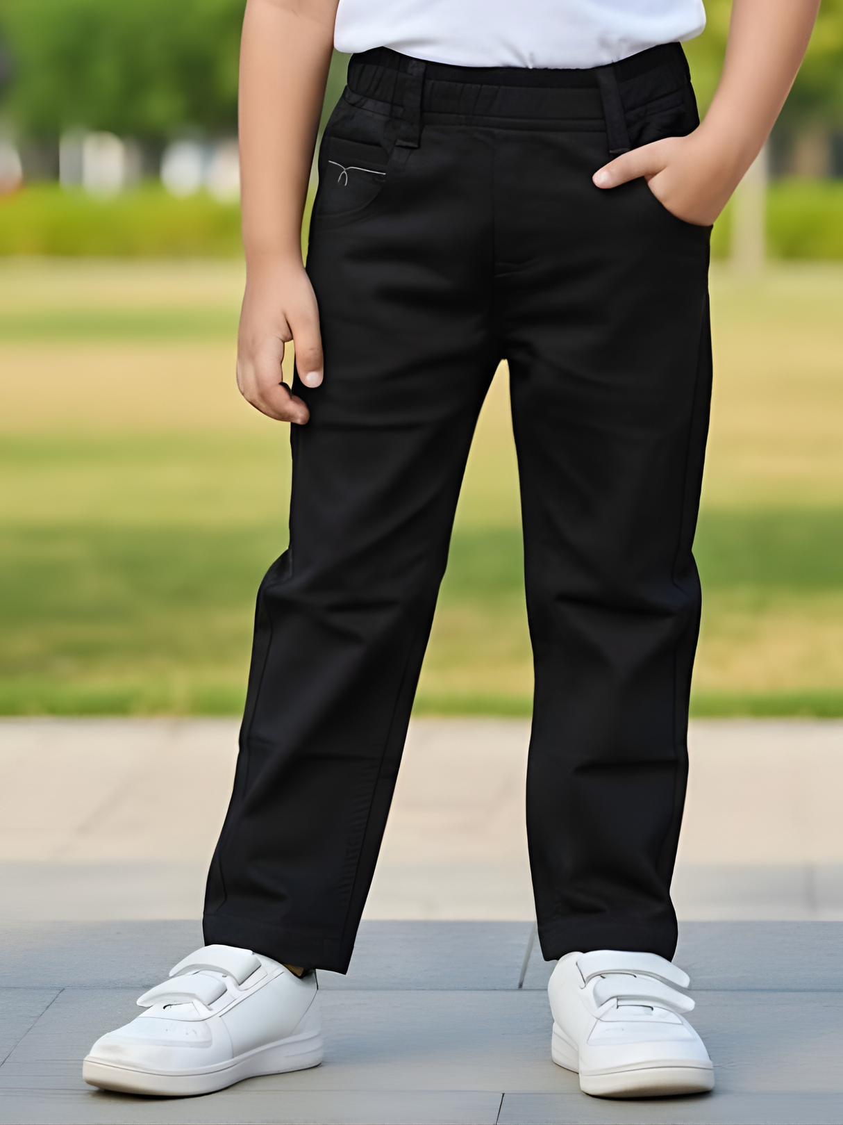Boys Classic Black Straight Fit Jeans Pants