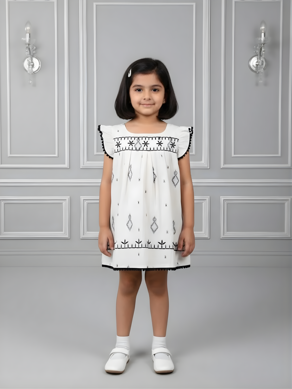 Cream Bohemian Embroidered Frock