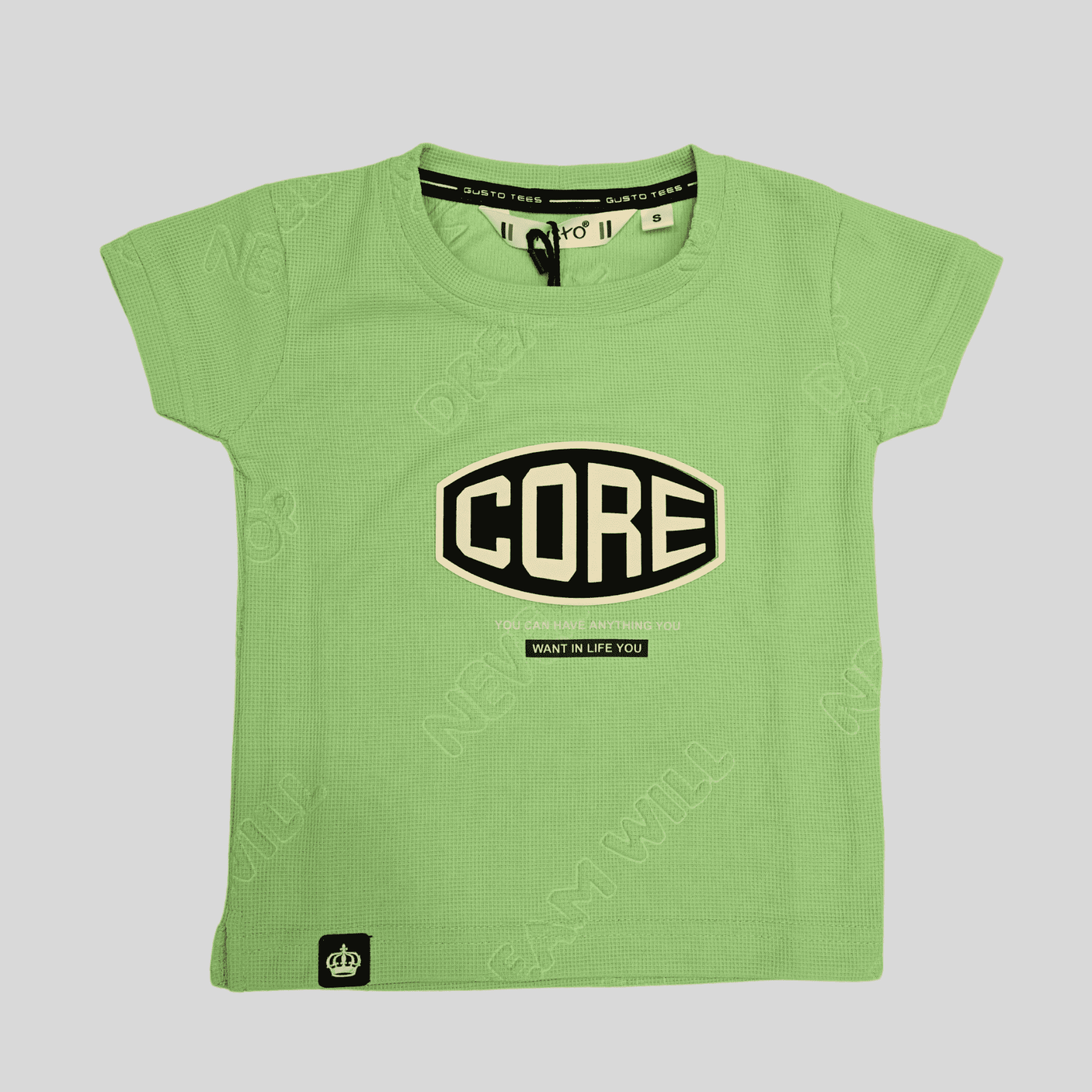 Boys Casual Half Sleeves Plain Round Neck T-Shirt - Green