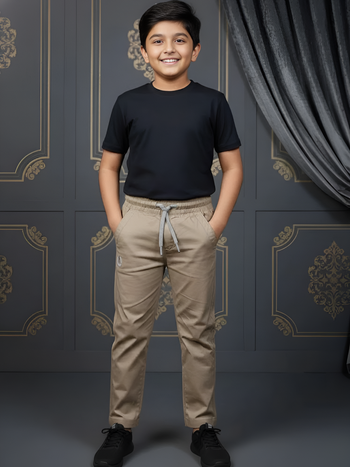Boys' Classic Cream Comfort-Fit Track Pants