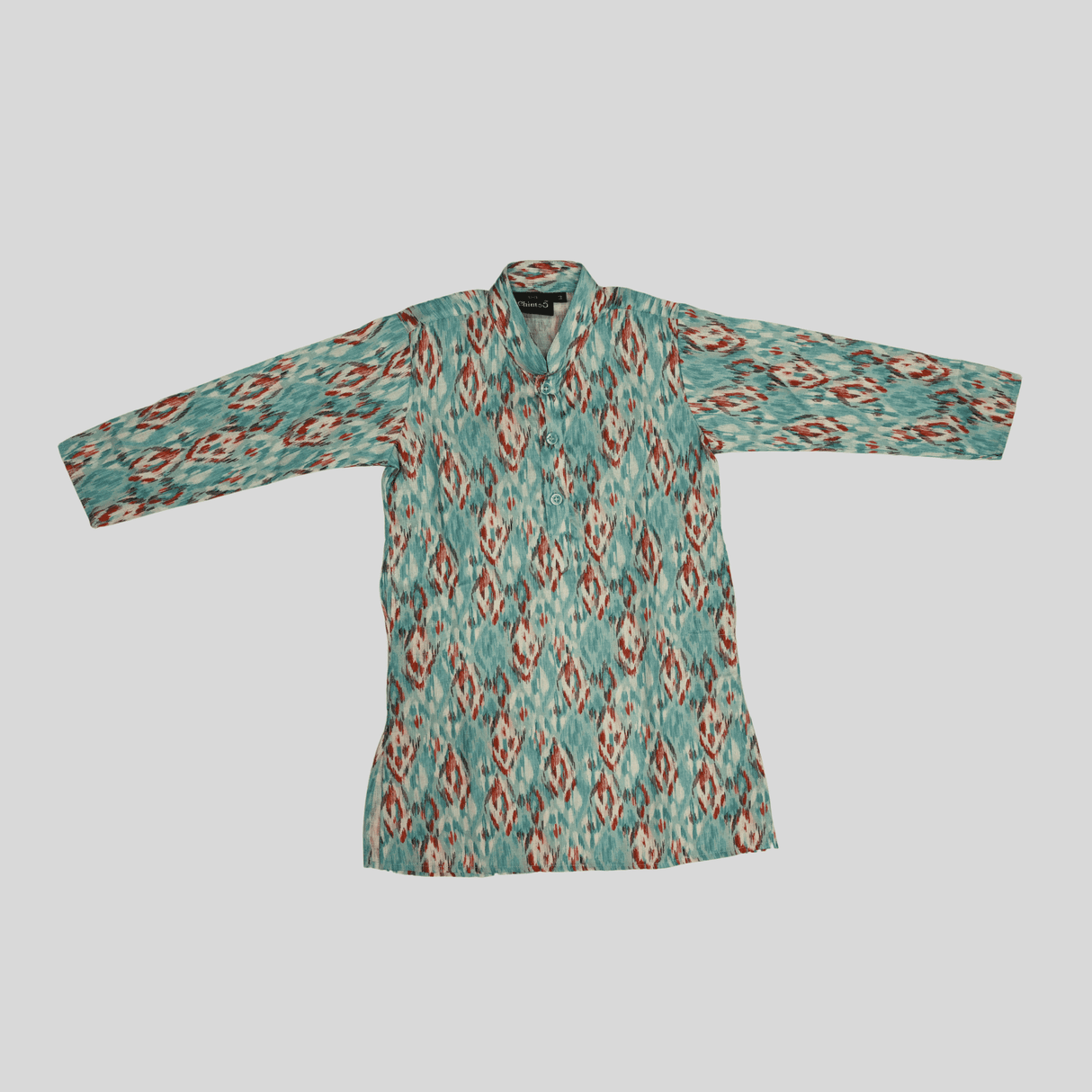 Boys Traditional Printed Chudidar Kurta Set - Blue