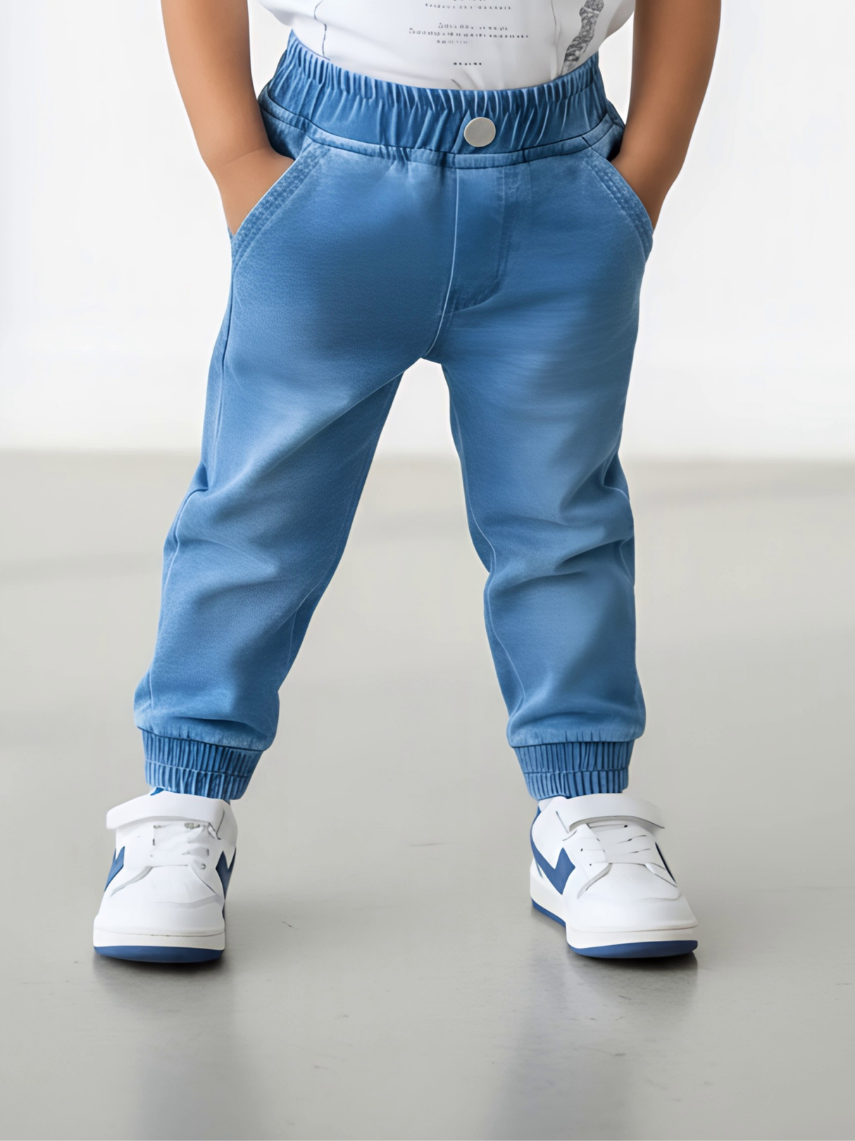 Boys Light Blue Denim Jogger Jeans