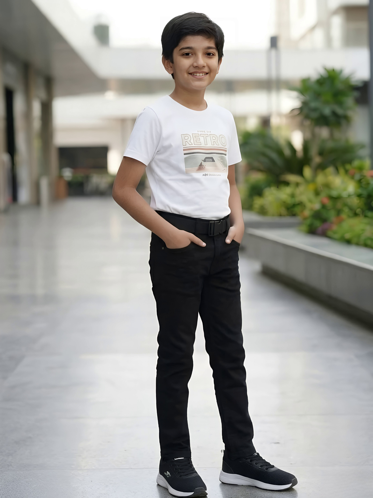 Boys' Urban Slim-Fit Black Denims