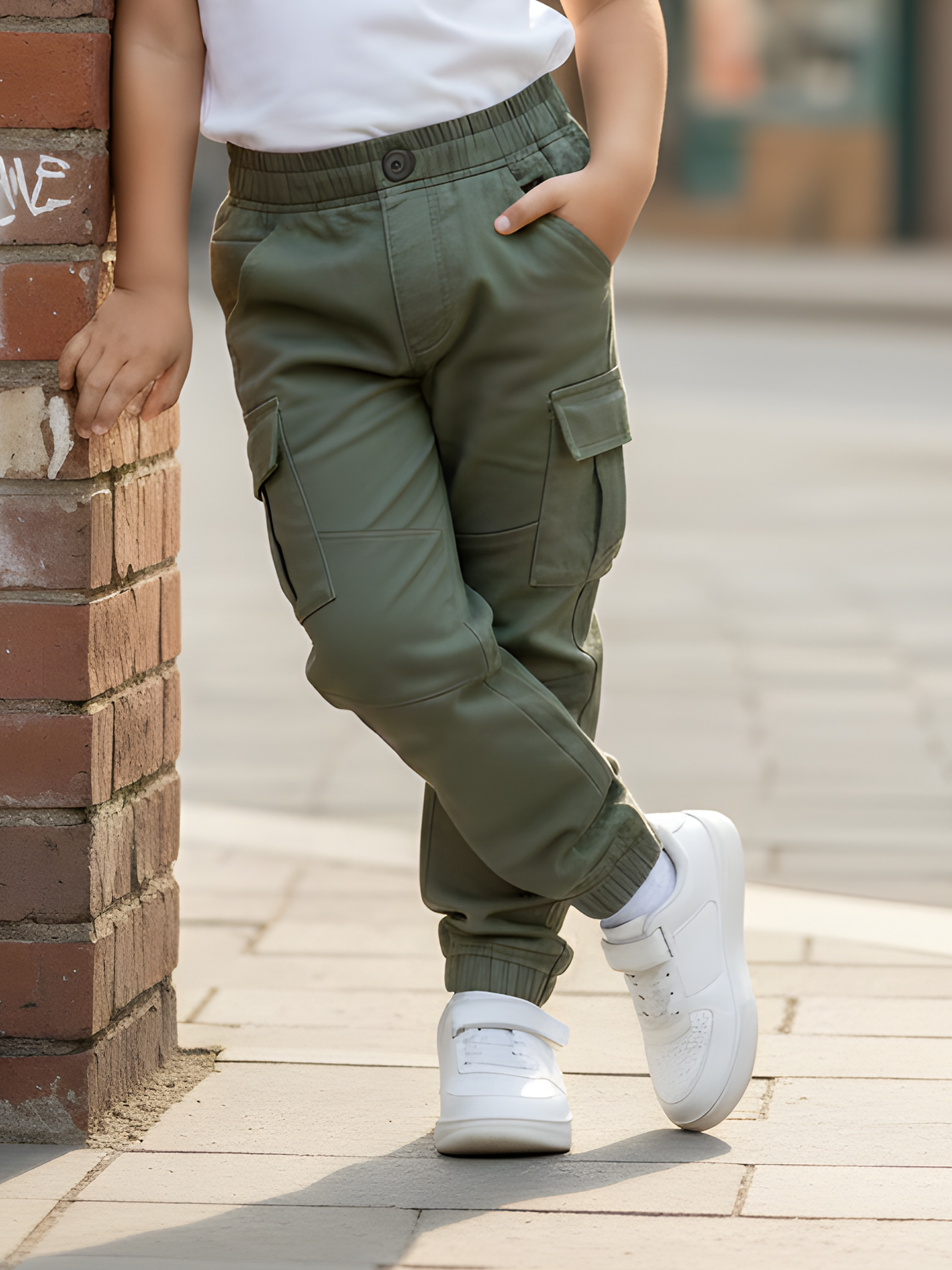 Boys' Comfort-Fit Active Trackpants - Olive Green