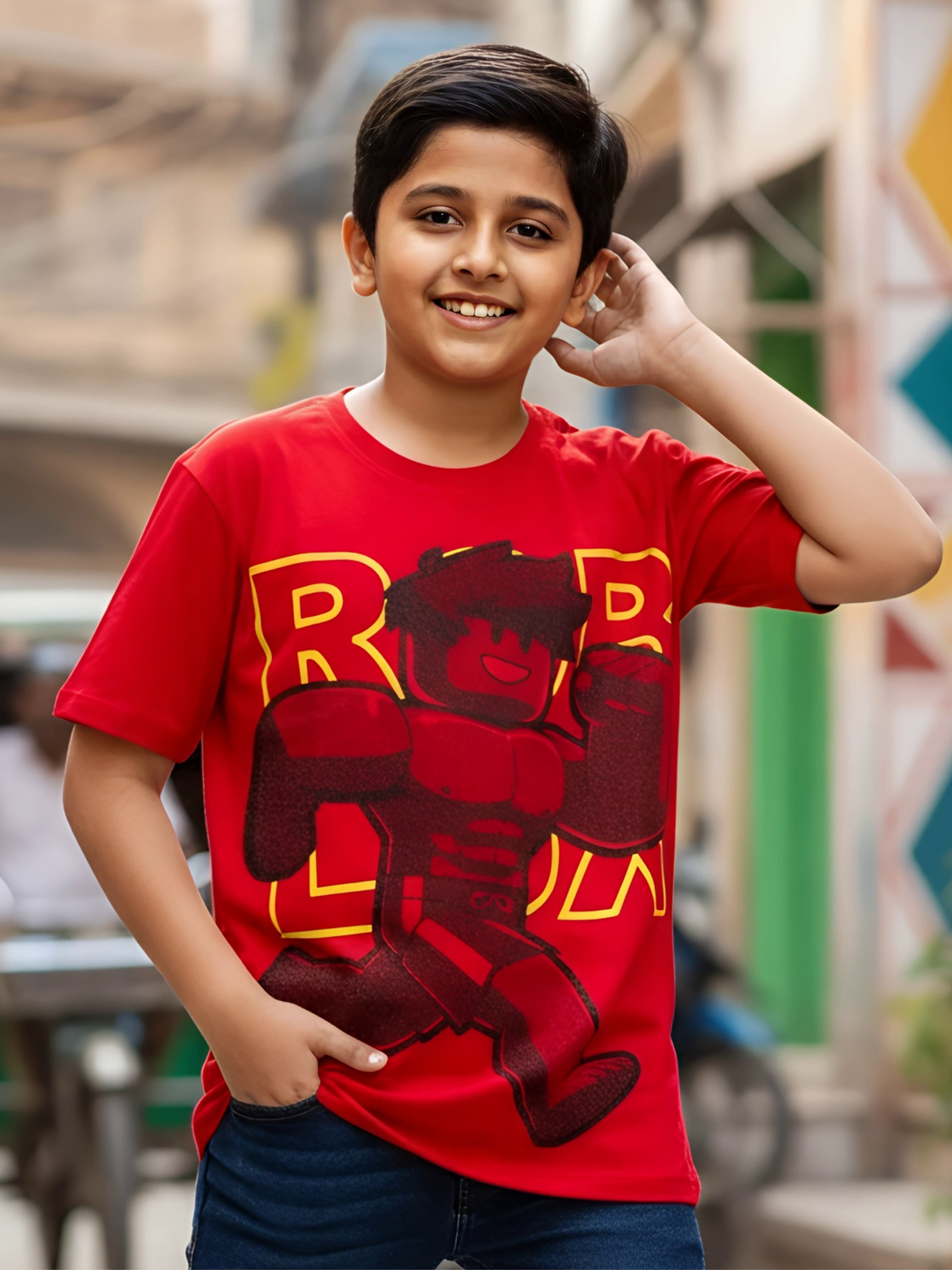 Boys' Red Roblox Character Graphic T-Shirt