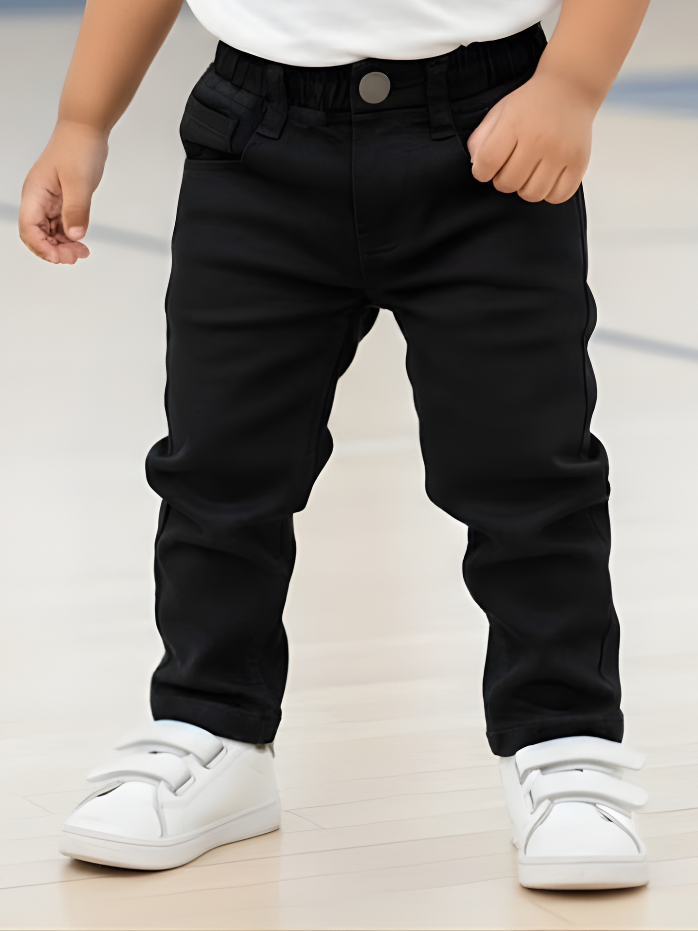 Boys Sleek Black Slim Fit Stretchable Jeans