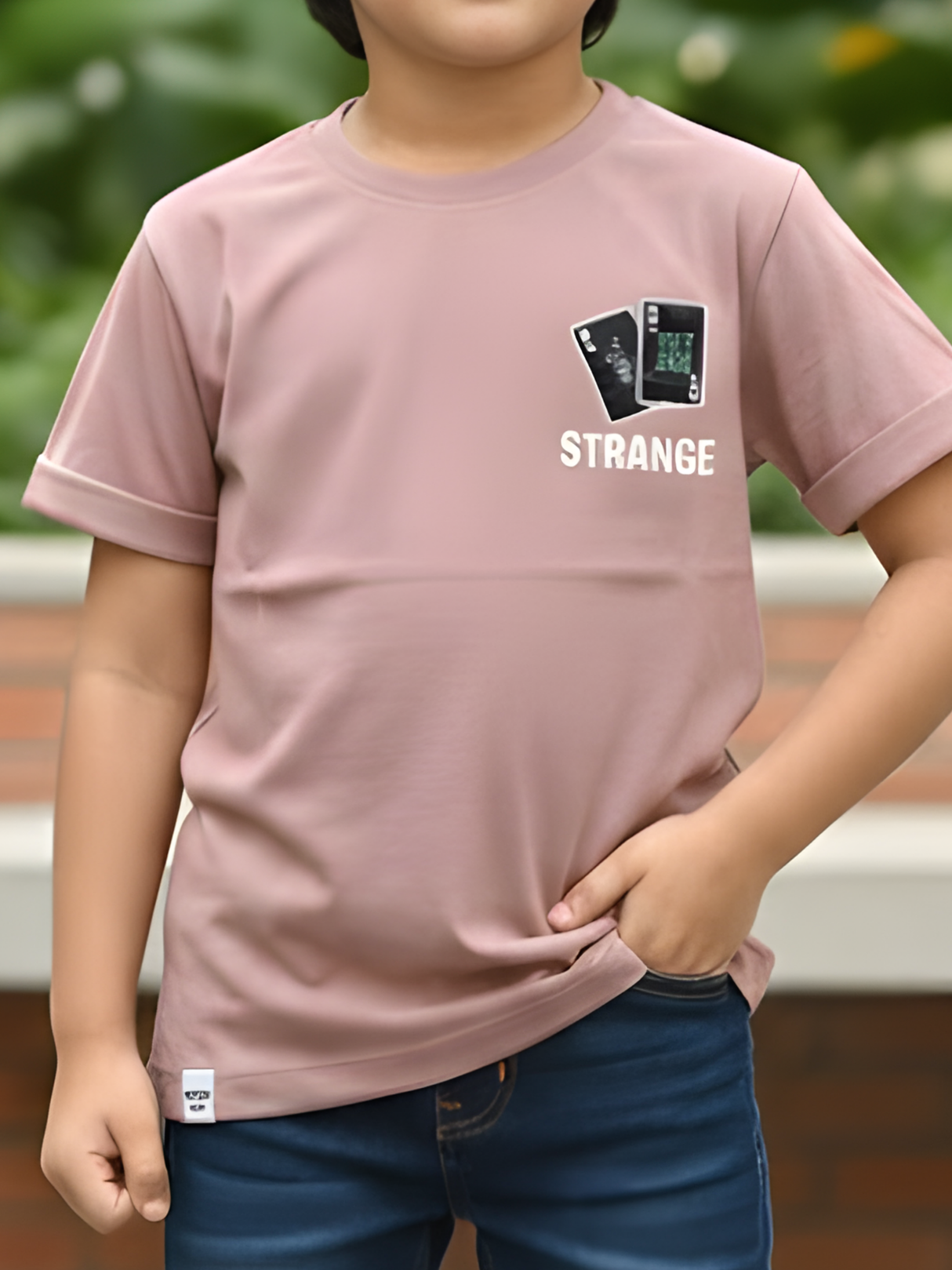 Boys' Peach Graphic T-Shirt - STRANGE Edition