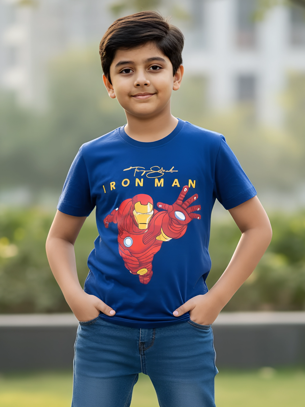 Kids' 'Free Spirit' Traveler Graphic T-Shirt - Navy Blue.