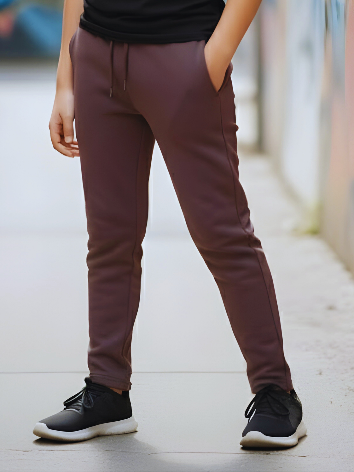 Boys' Classic Brown Comfort-Fit TrackPants