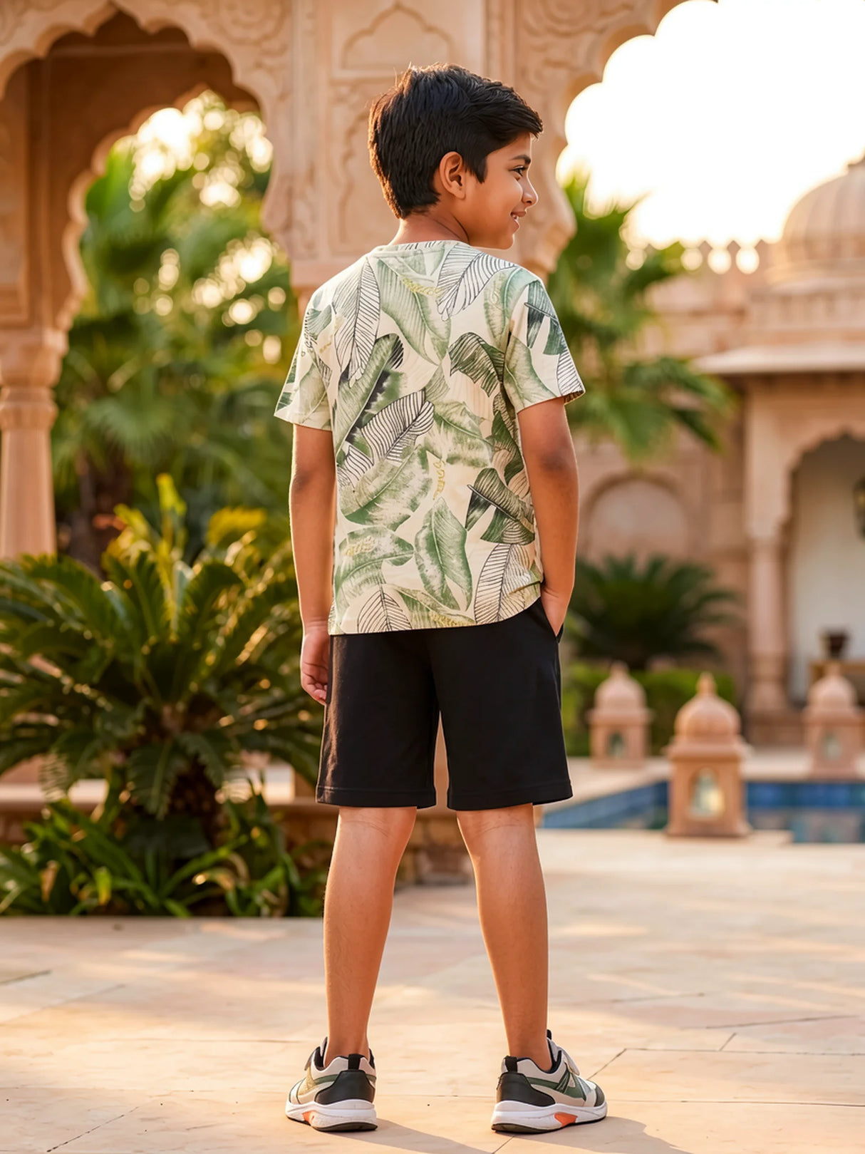 Boys Green Born Wild Graphic Print Co-ord Set