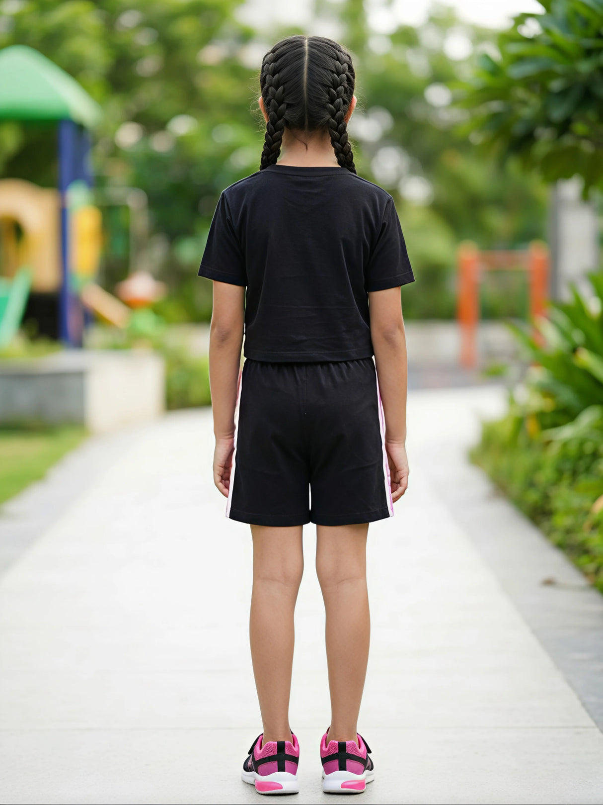 Girls' Black "Just Have Fun" Graphic Co-ord Set