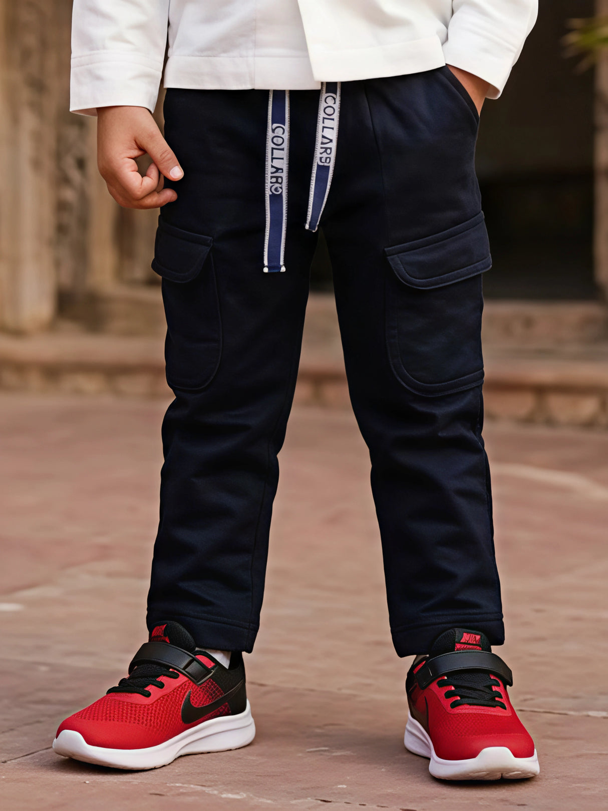 Boys White Urban Utility Jacket & Cargo Coordinate Set