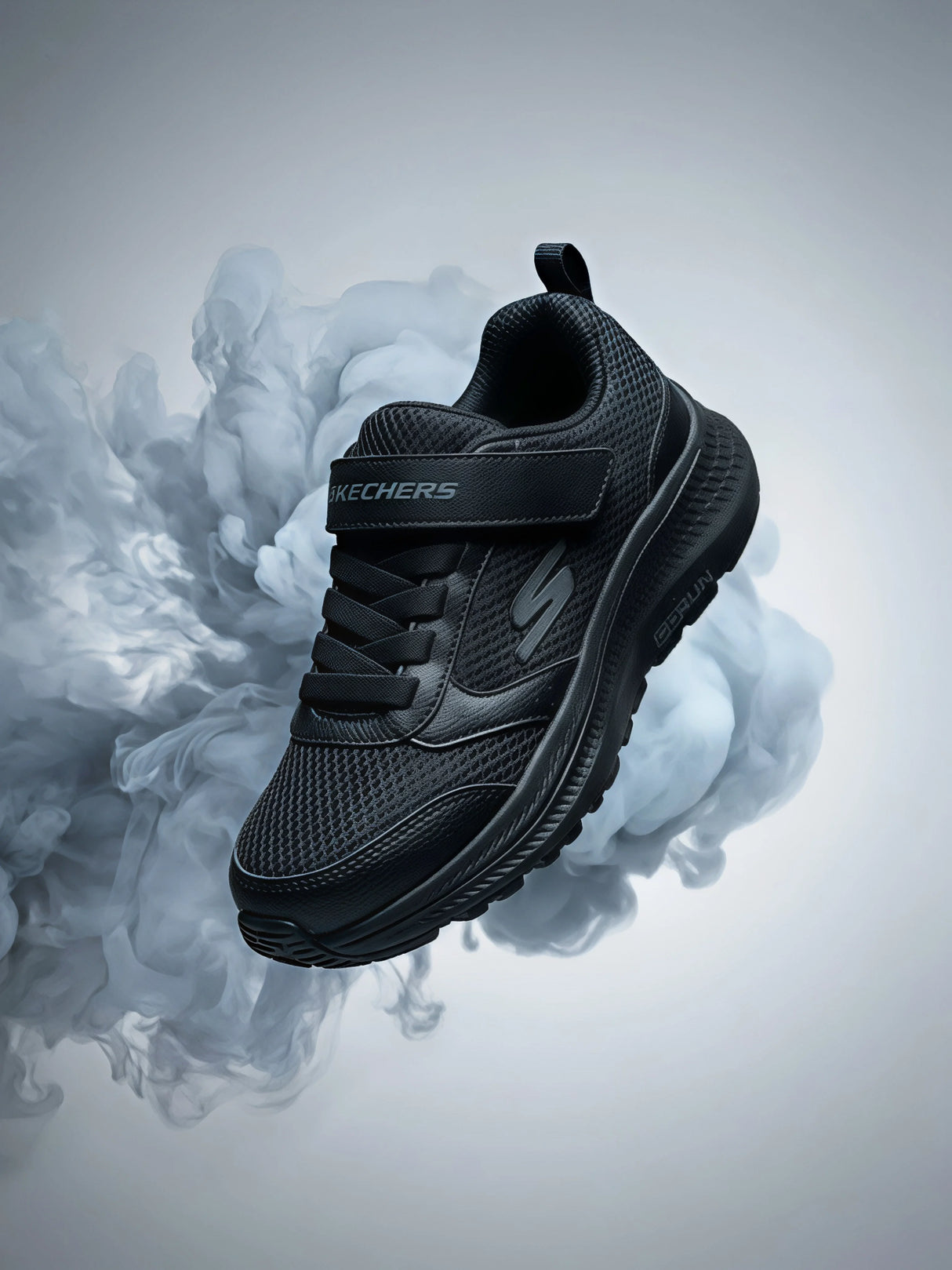 Skechers Unisex Black Velcro School Shoes.