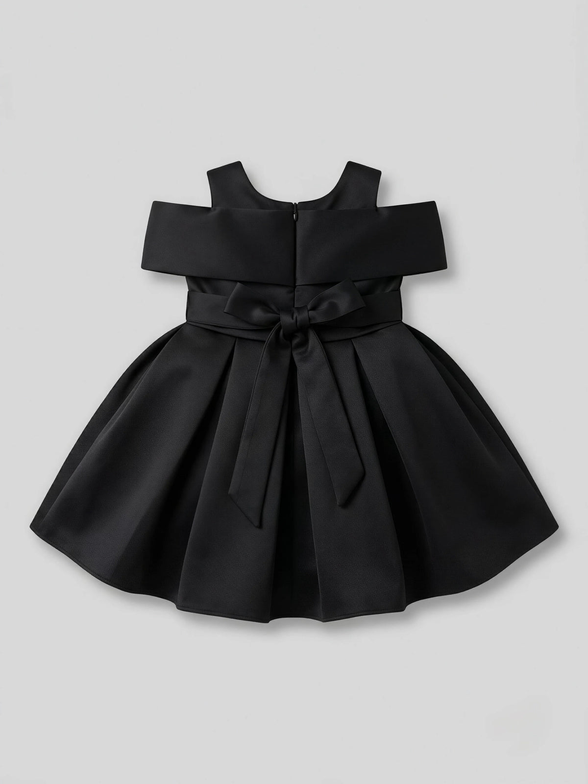 Girls Black Rose Applique Party Wear Frock.